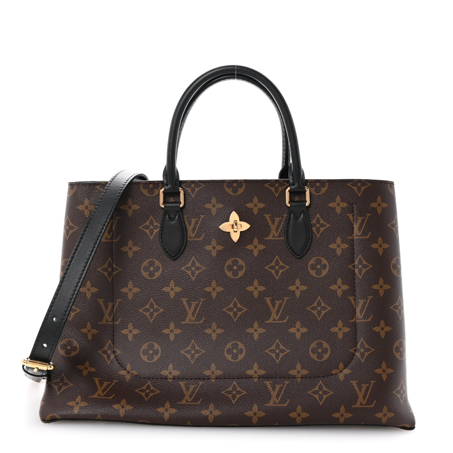 Monogram Flower Tote Black