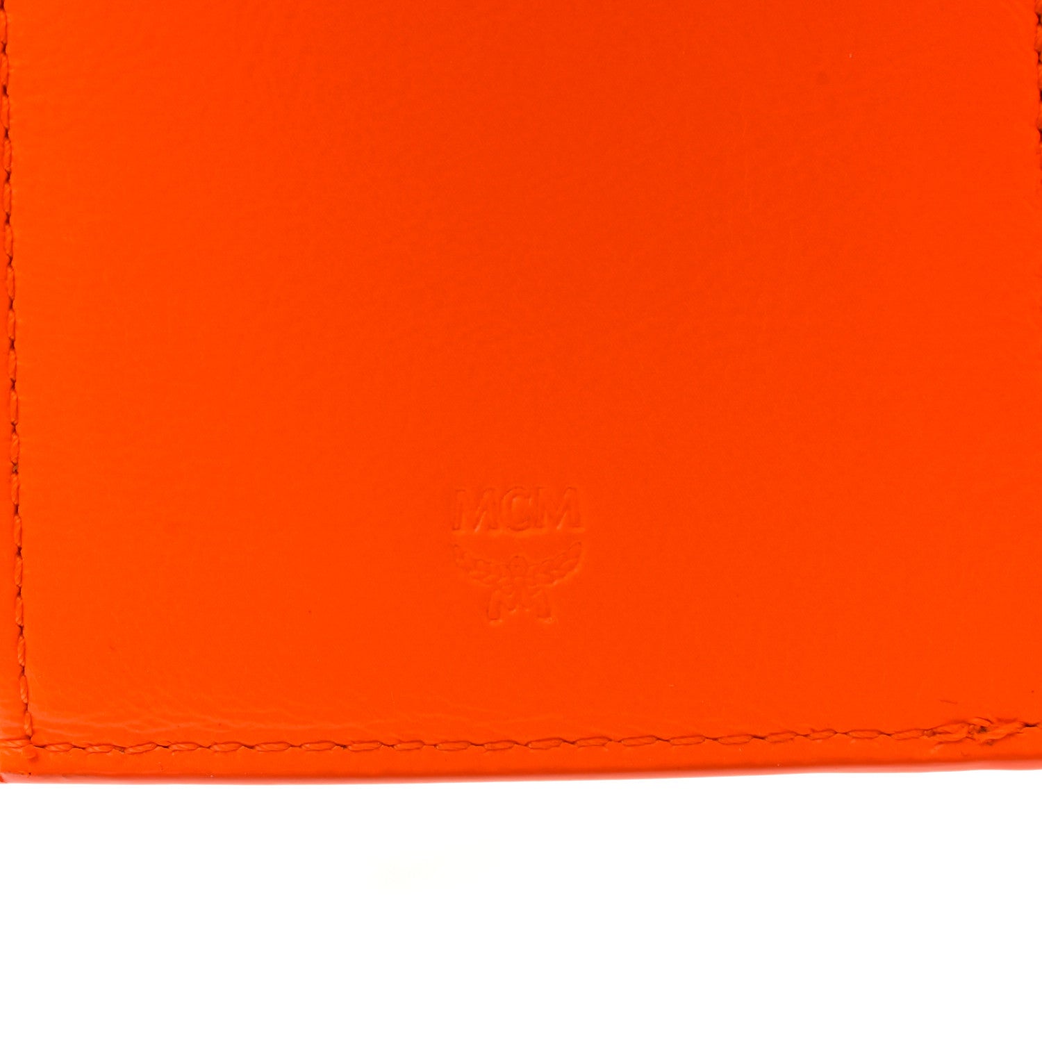 MCM Visetos Patent Trifold Wallet Cognac Orange 6 of 8