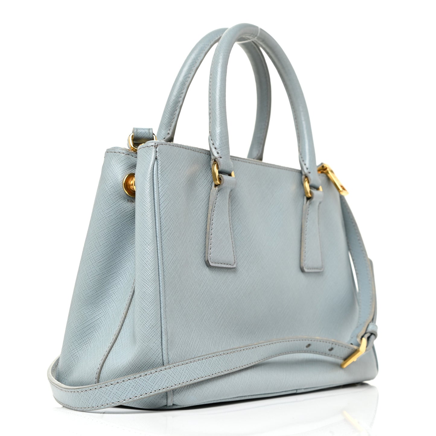 Saffiano Lux Mini Double Zip Tote Lago