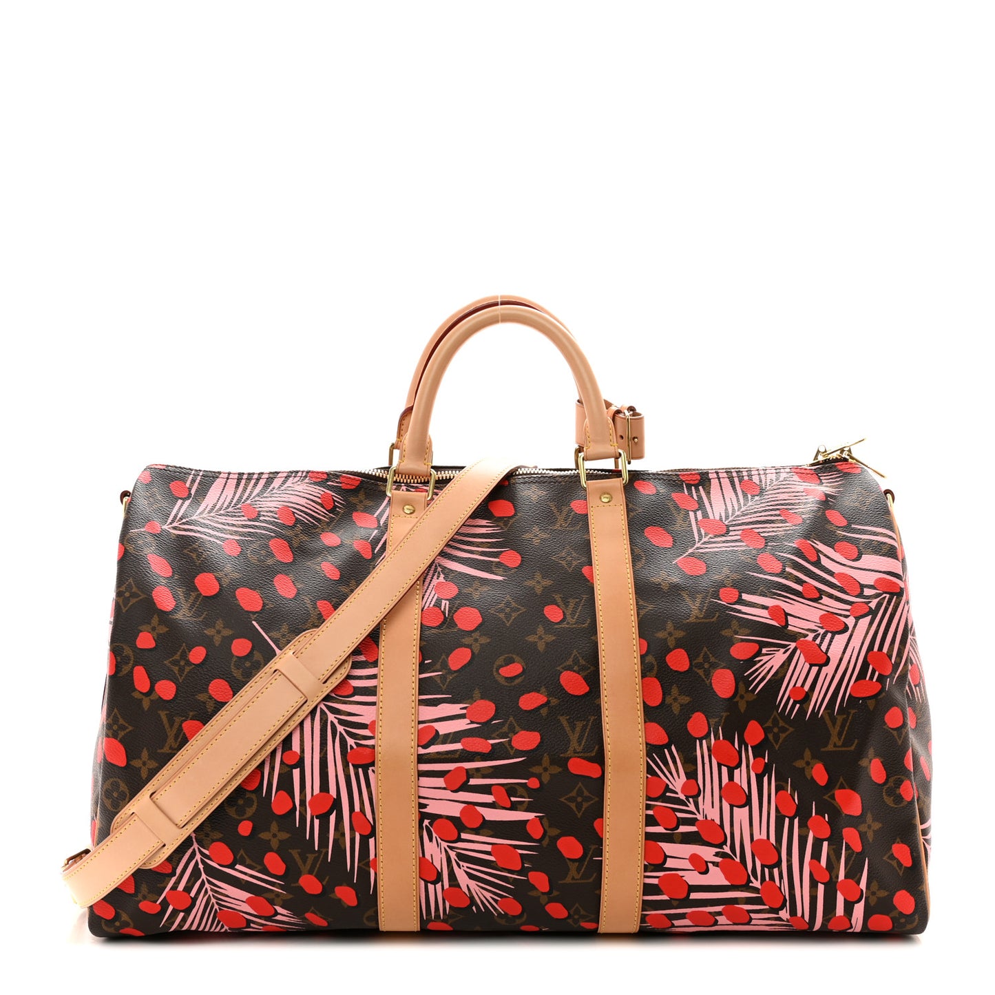 Monogram Jungle Dots Keepall Bandouliere 50 Sugar Pink Poppy