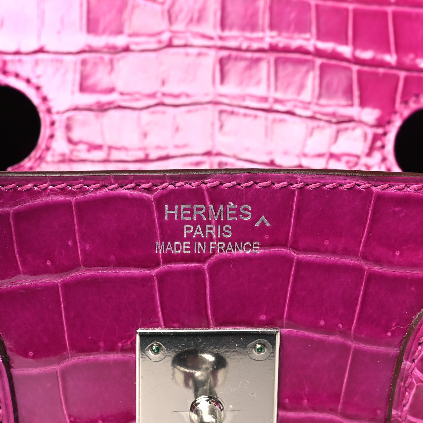 Shiny Porosus Crocodile Birkin 35 Rose Scheherazade