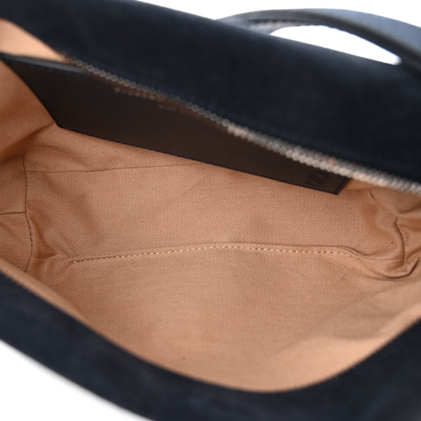 Suede Bond Zip Shoulder Bag Deep Navy