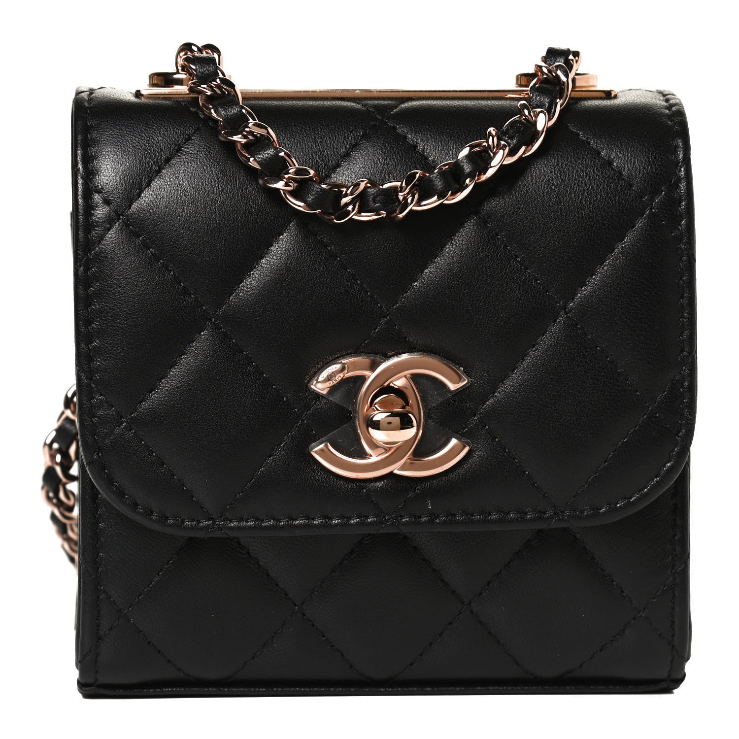 Chanel Lambskin Quilted Mini Trendy CC Chain Wallet Black 1 of 11