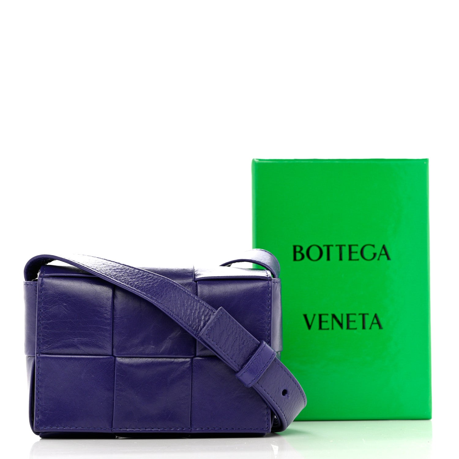 Bottega Veneta Crinkled Lambskin Maxi Intrecciato Extra Mini Cassette Crossbody Bag Unicorn 11 of 11