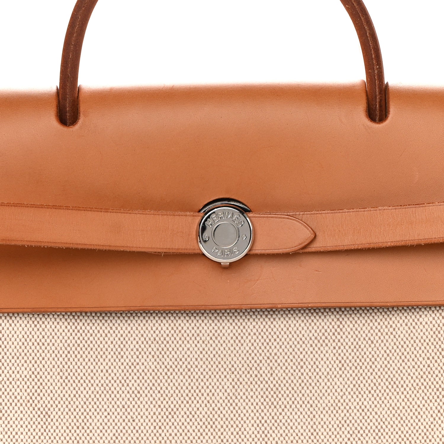 Hermes Toile Vache Calfskin Herbag 30 PM Backpack Natural 8 of 16