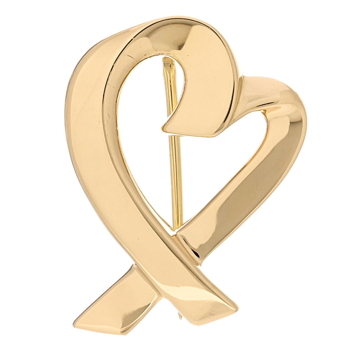 18K Yellow Gold Paloma Picasso Loving Heart Pin Brooch