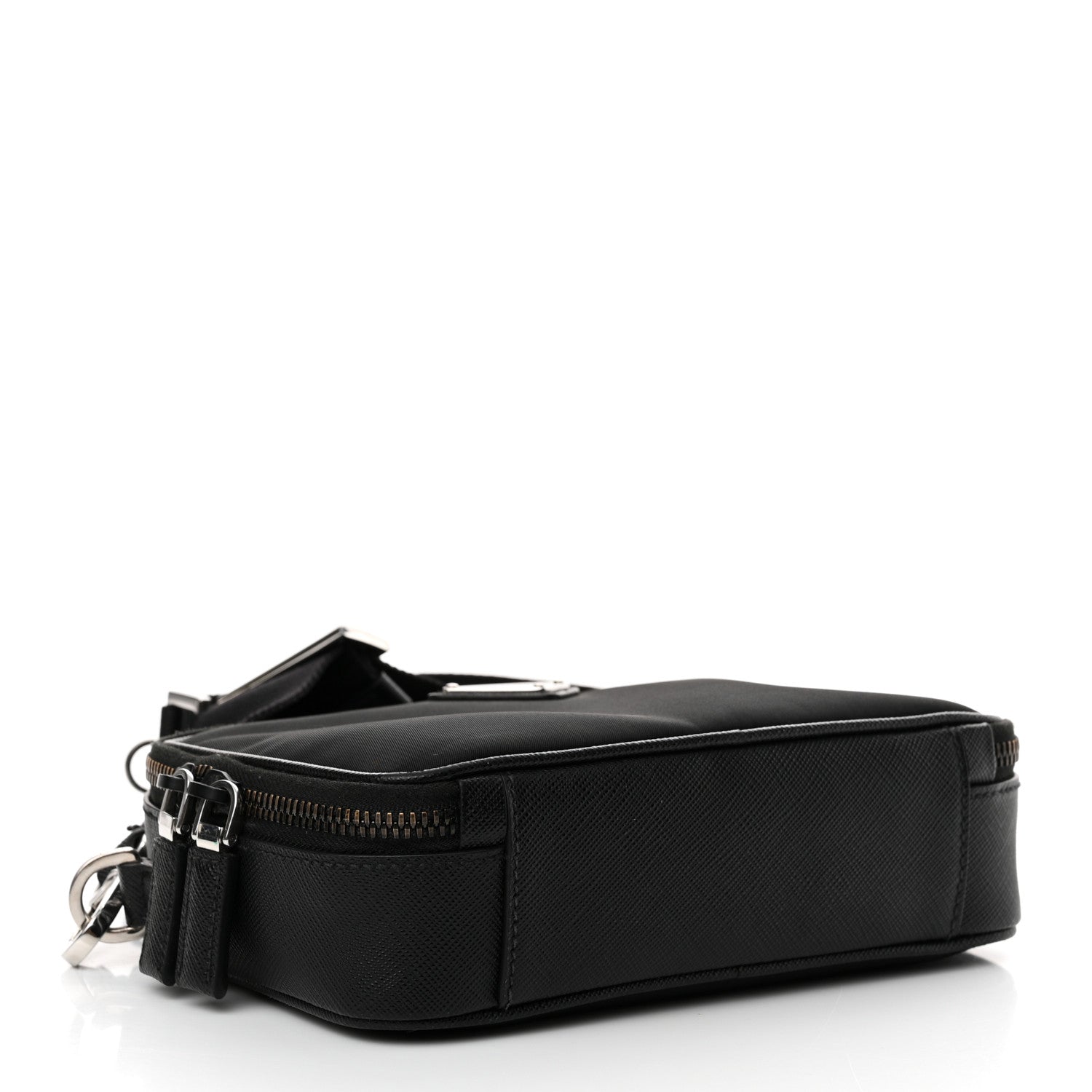 Prada Re-Nylon Saffiano Travel Brique Crossbody Bag Black 4 of 10