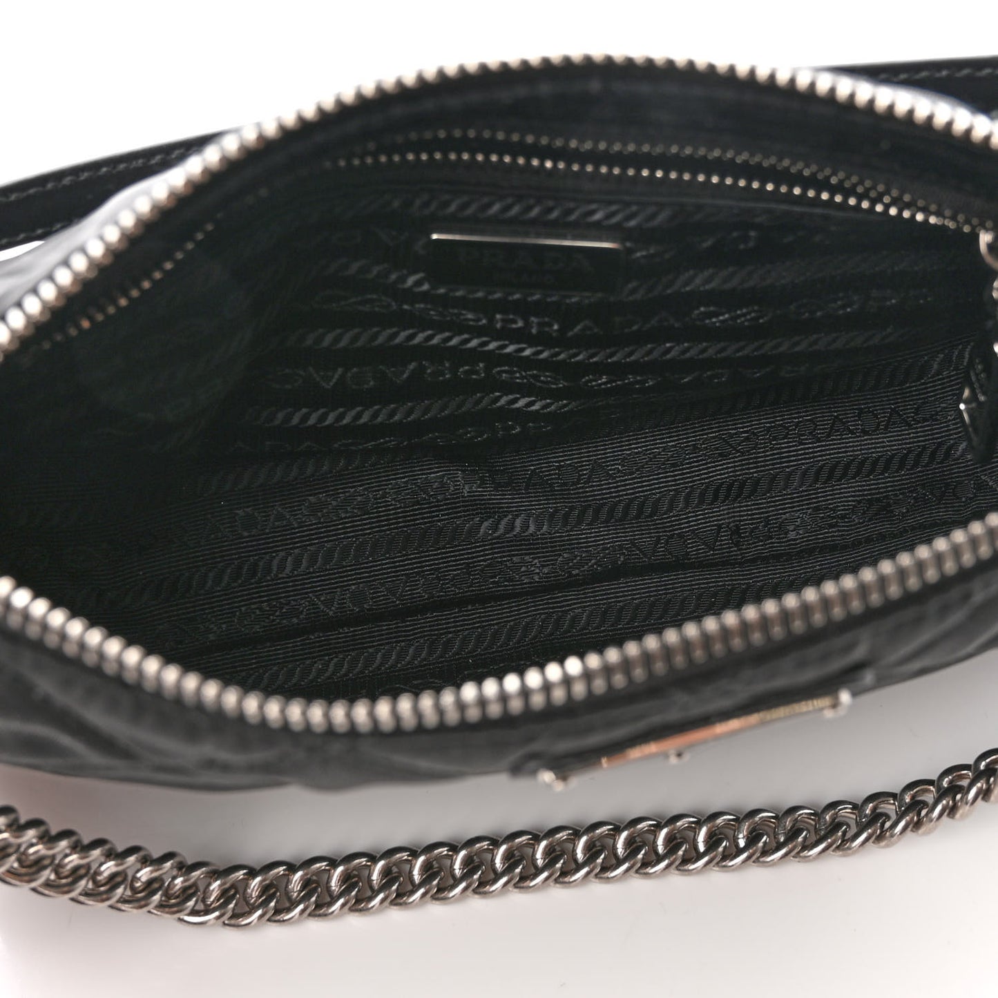 Nylon Tessuto Impuntu Quilted Crossbody Bag Black