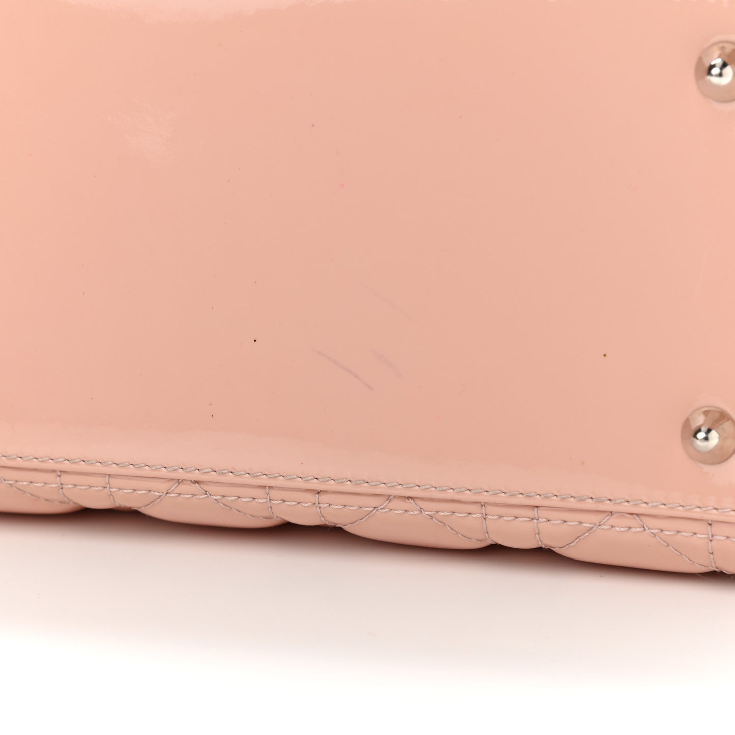 Patent Cannage Medium Lady Dior Rose Clair