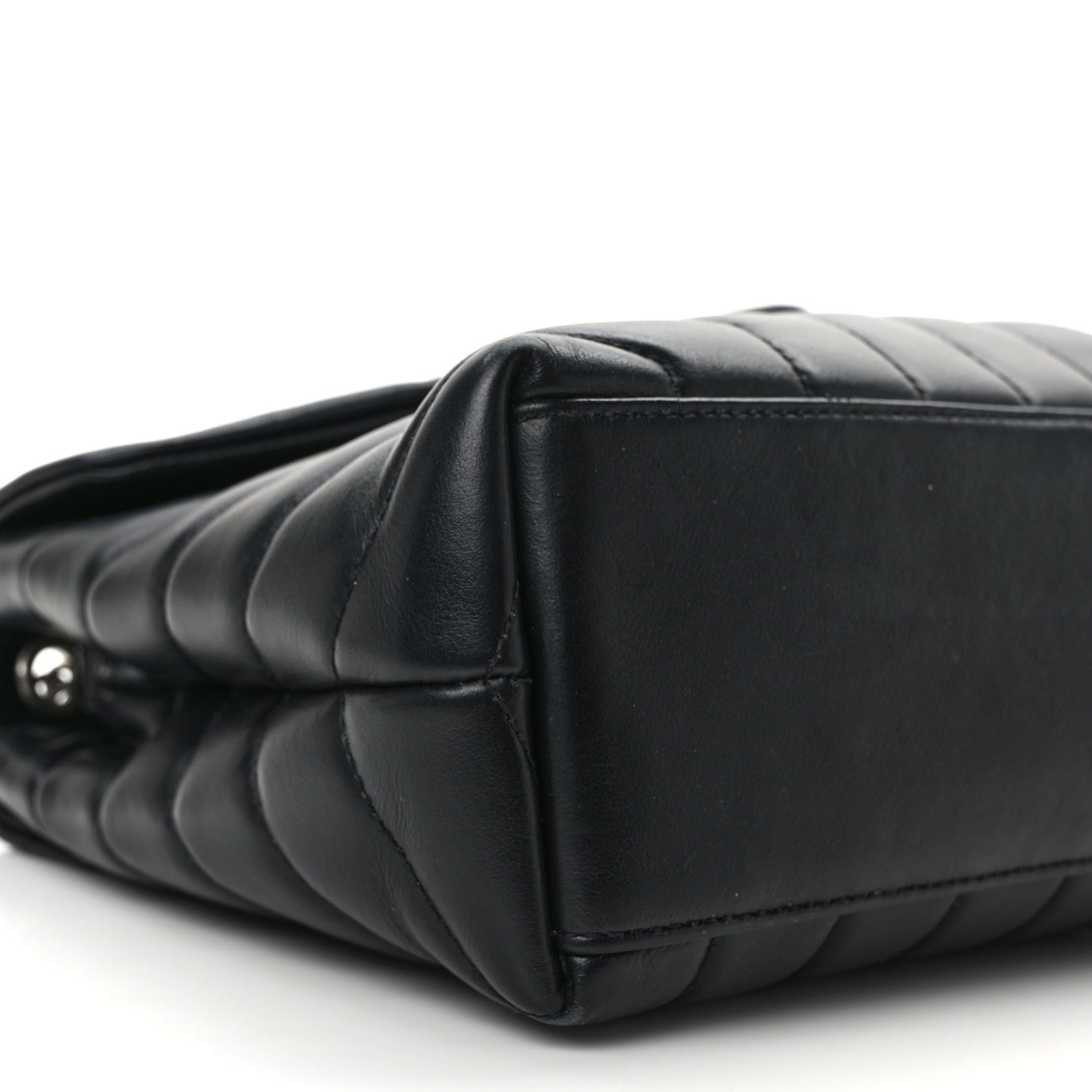 Calfskin Y Quilted Monogram Small Loulou Chain Satchel Black