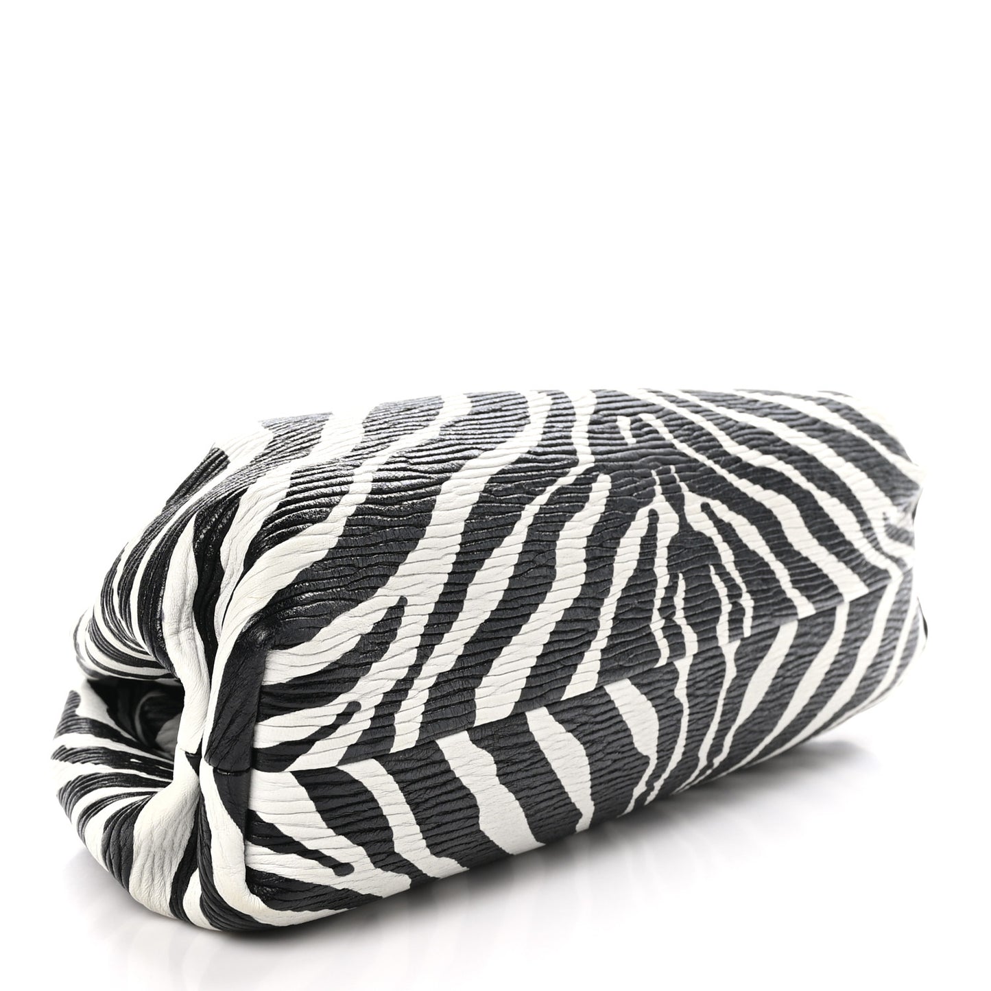 Nappa Zebra Print The Pouch Oversized Clutch White Black