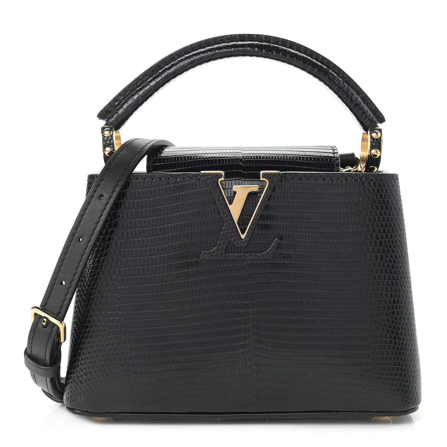 Lizard Capucines Mini Black