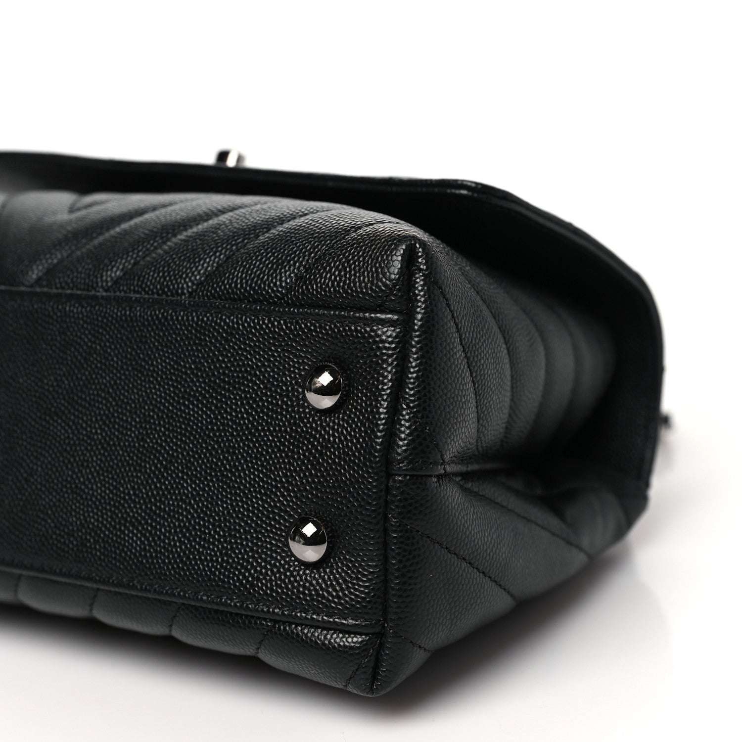 Chanel Caviar Chevron Quilted Mini Coco Handle Flap Black 10 of 10