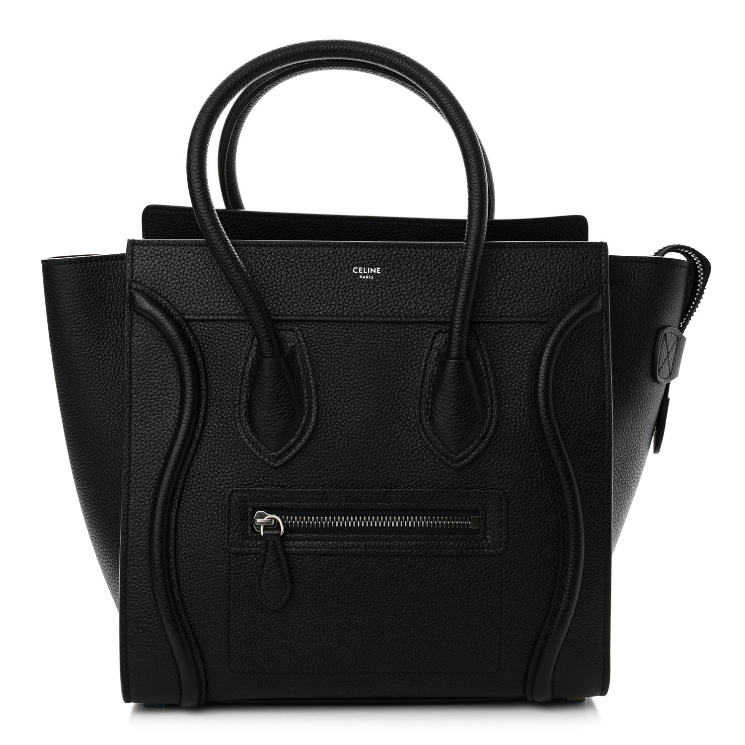 Celine Drummed Calfskin Micro Luggage Black 1 of 11