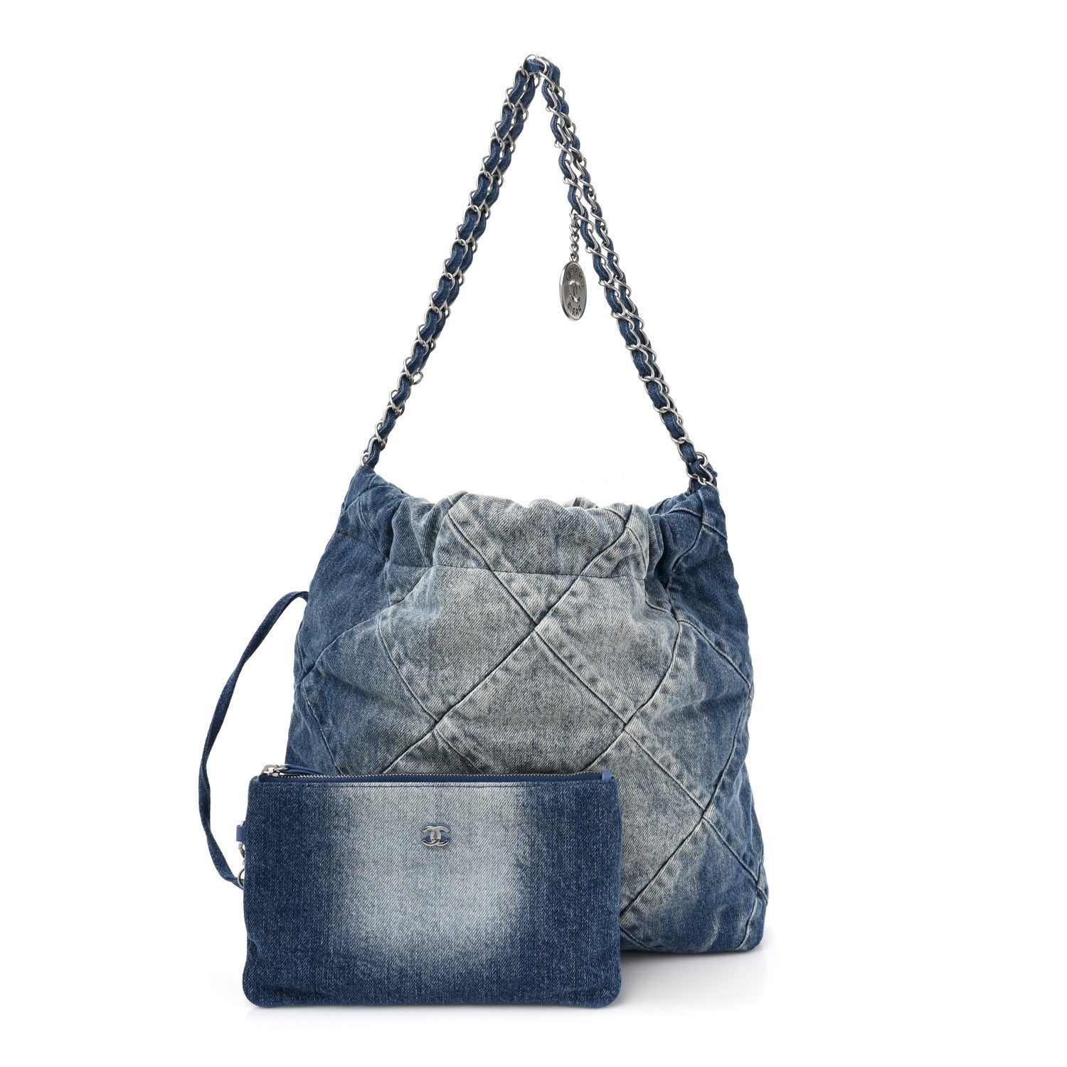 Chanel Denim Quilted Small Chanel 22 Blue 3 of 12