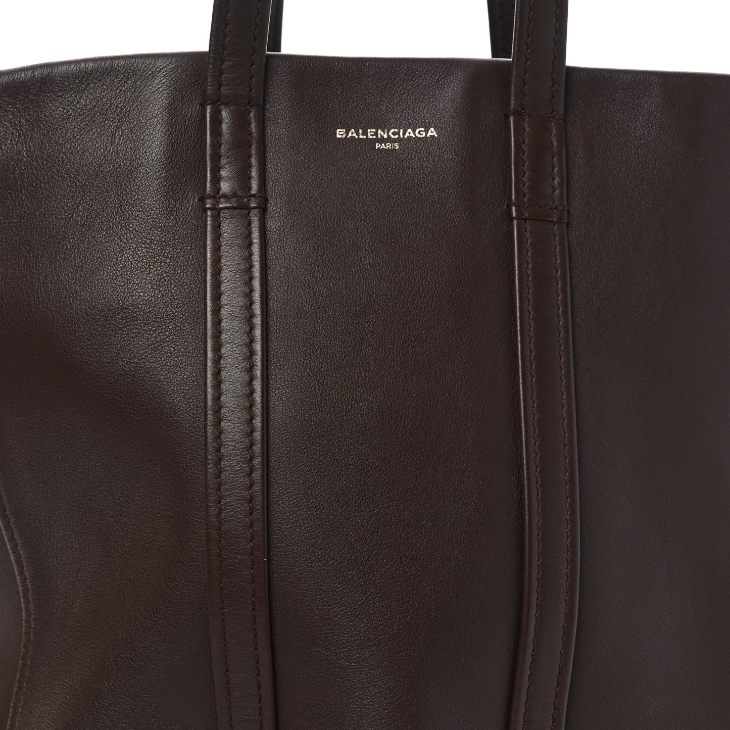 Calfskin Large Laundry Cabas Tote Marron Chocolate
