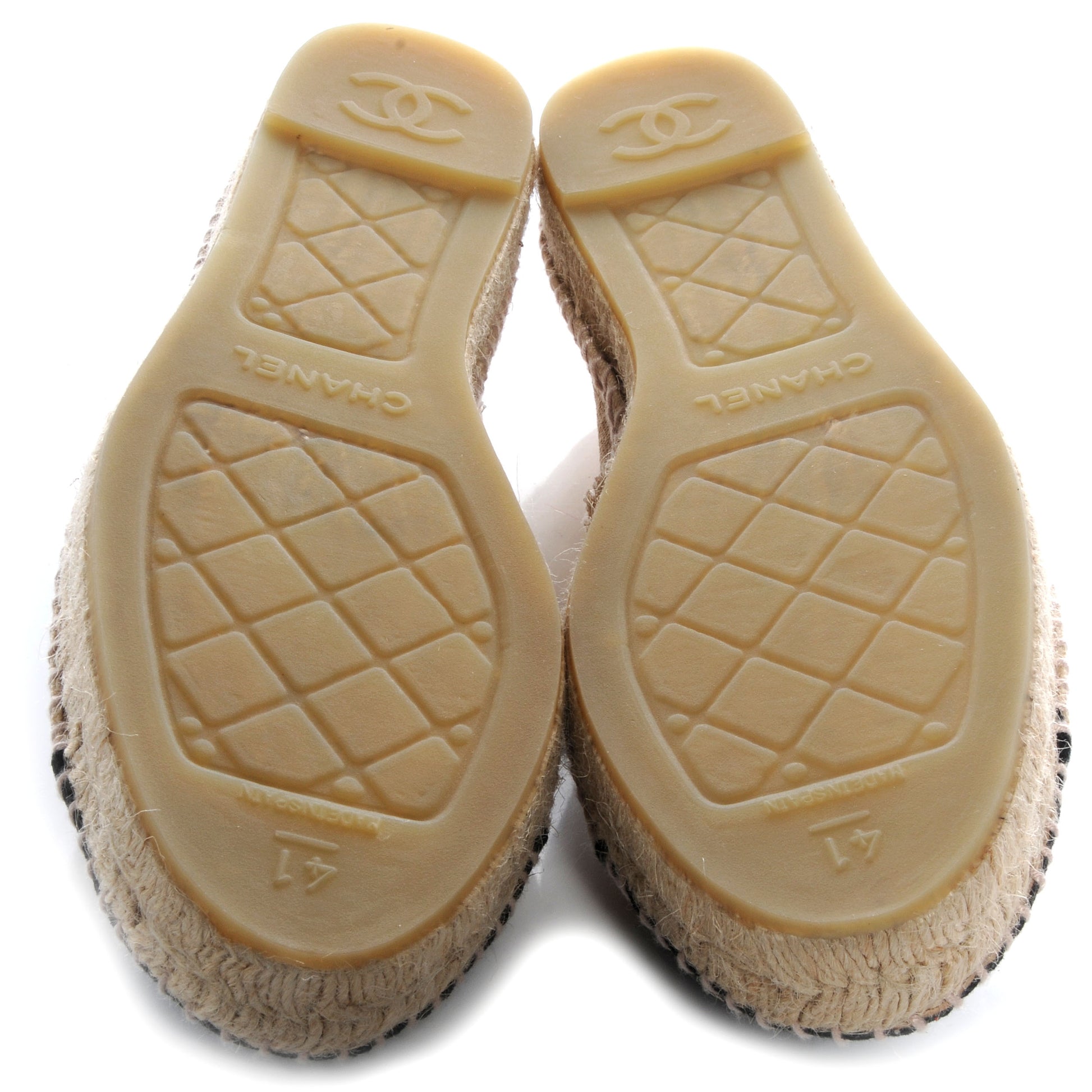 Chanel Toile Espadrilles Beige Black 41 4 of 6