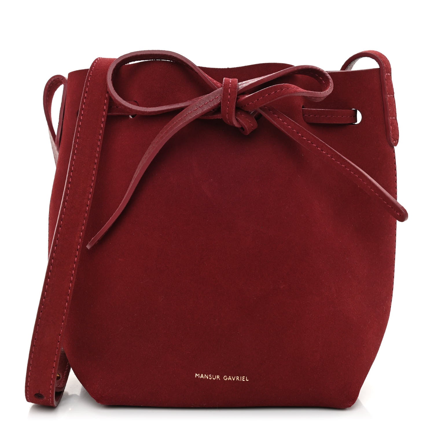 Mansur Gavriel Suede Mini Bucket Bag Rococo 1 of 8