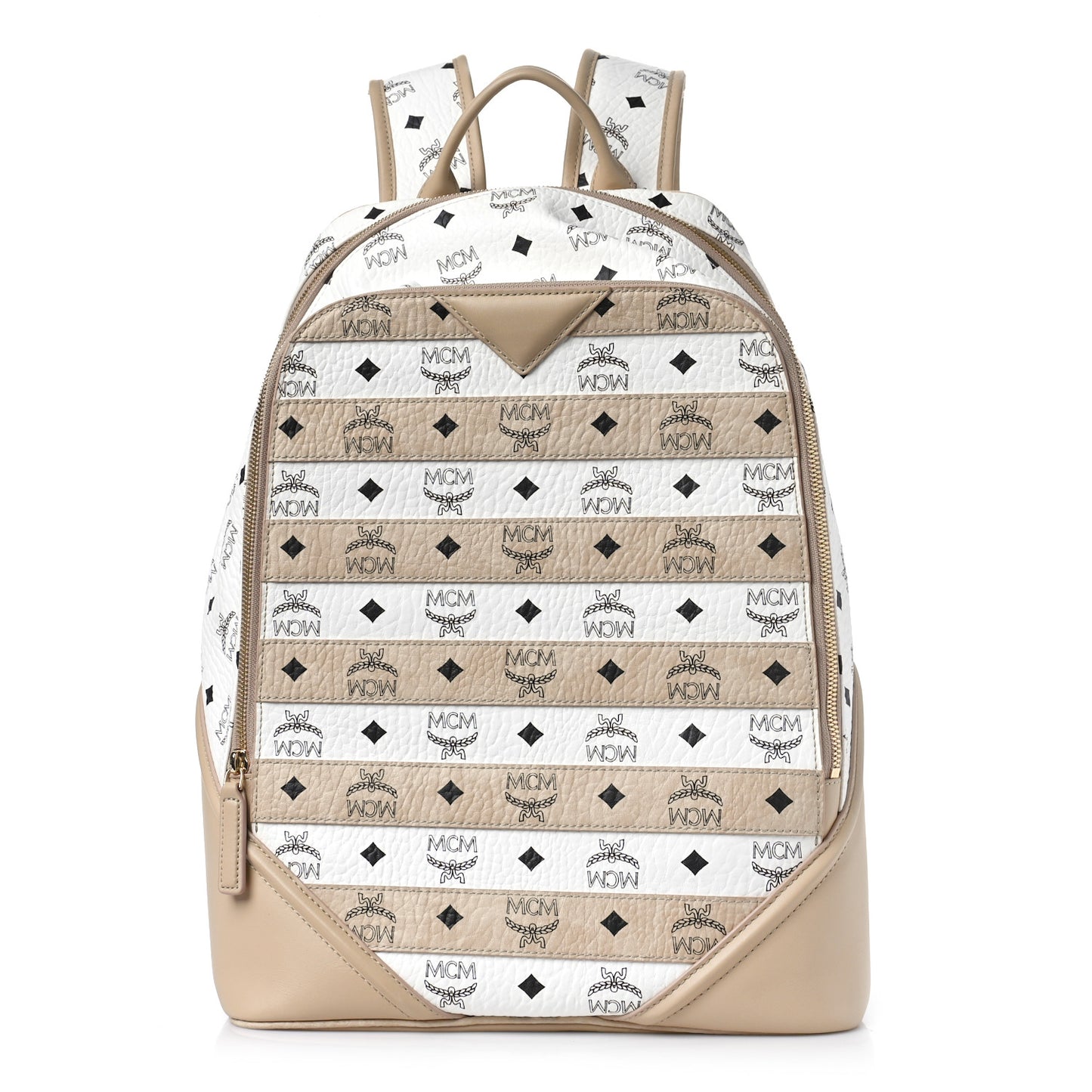 Metallic Visetos Spot MD Backpack Beige White