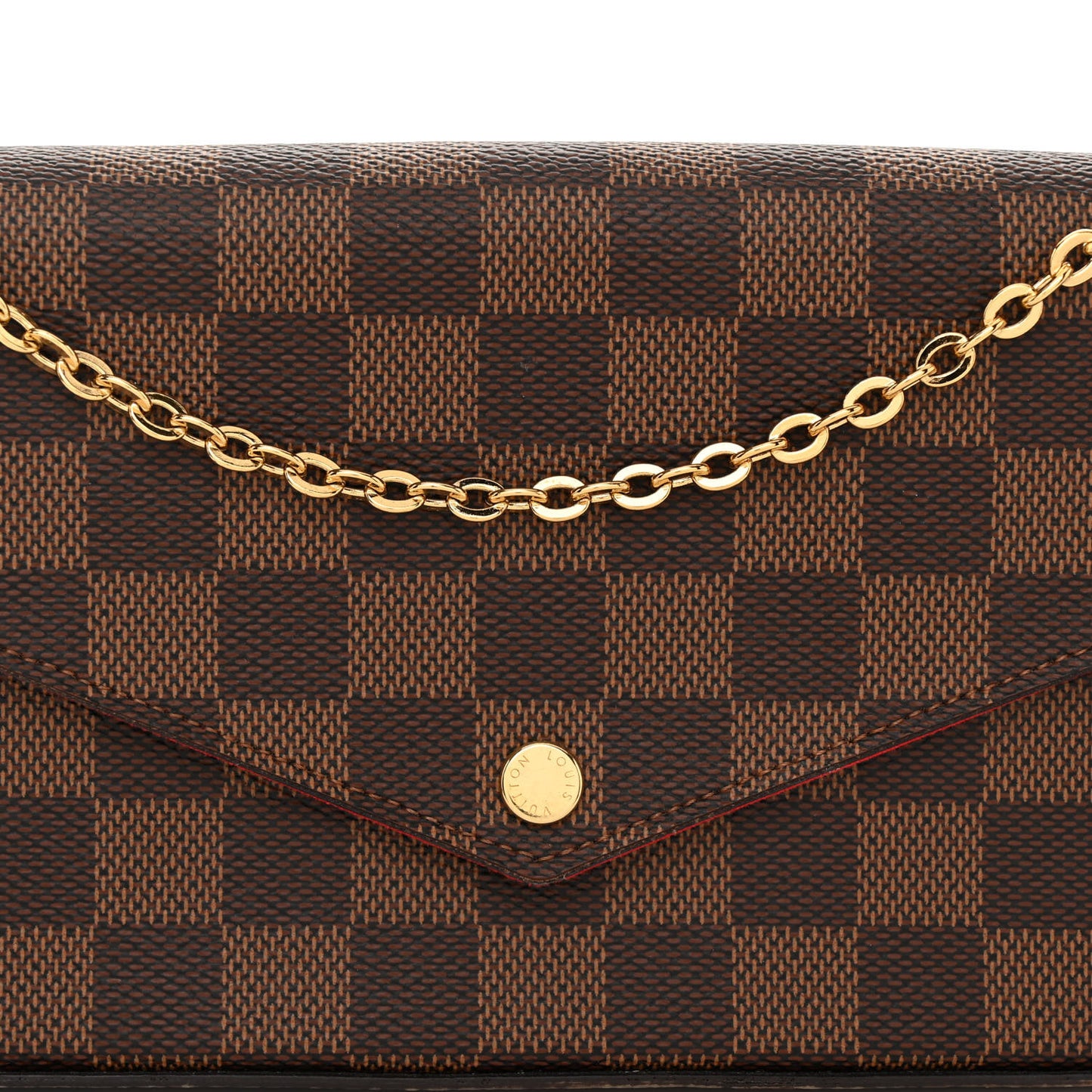 LOUIS VUITTON Damier Ebene Pochette Felicie Chain Wallet