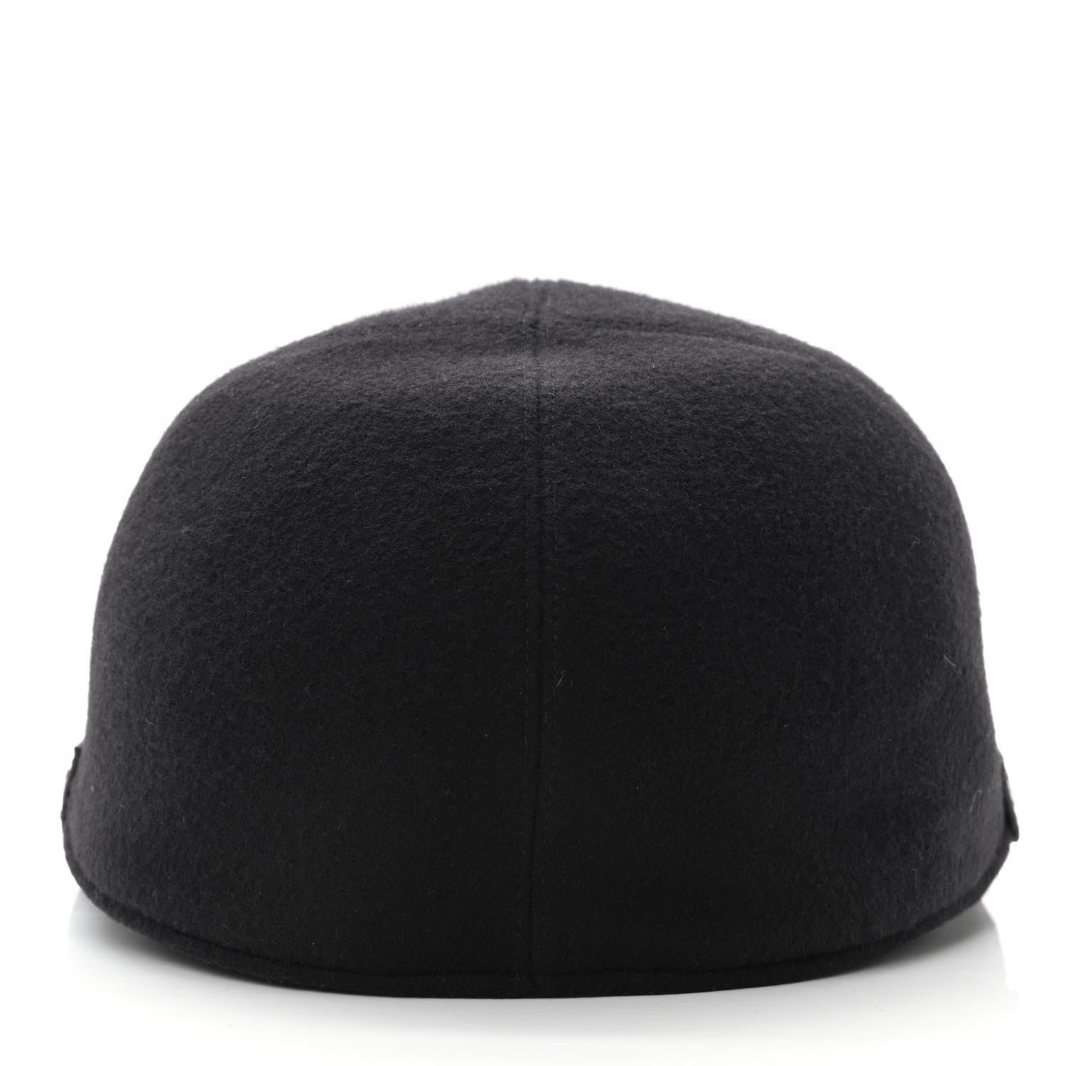Hermes Cashmere Lambskin Cap 56 Black 4 of 9