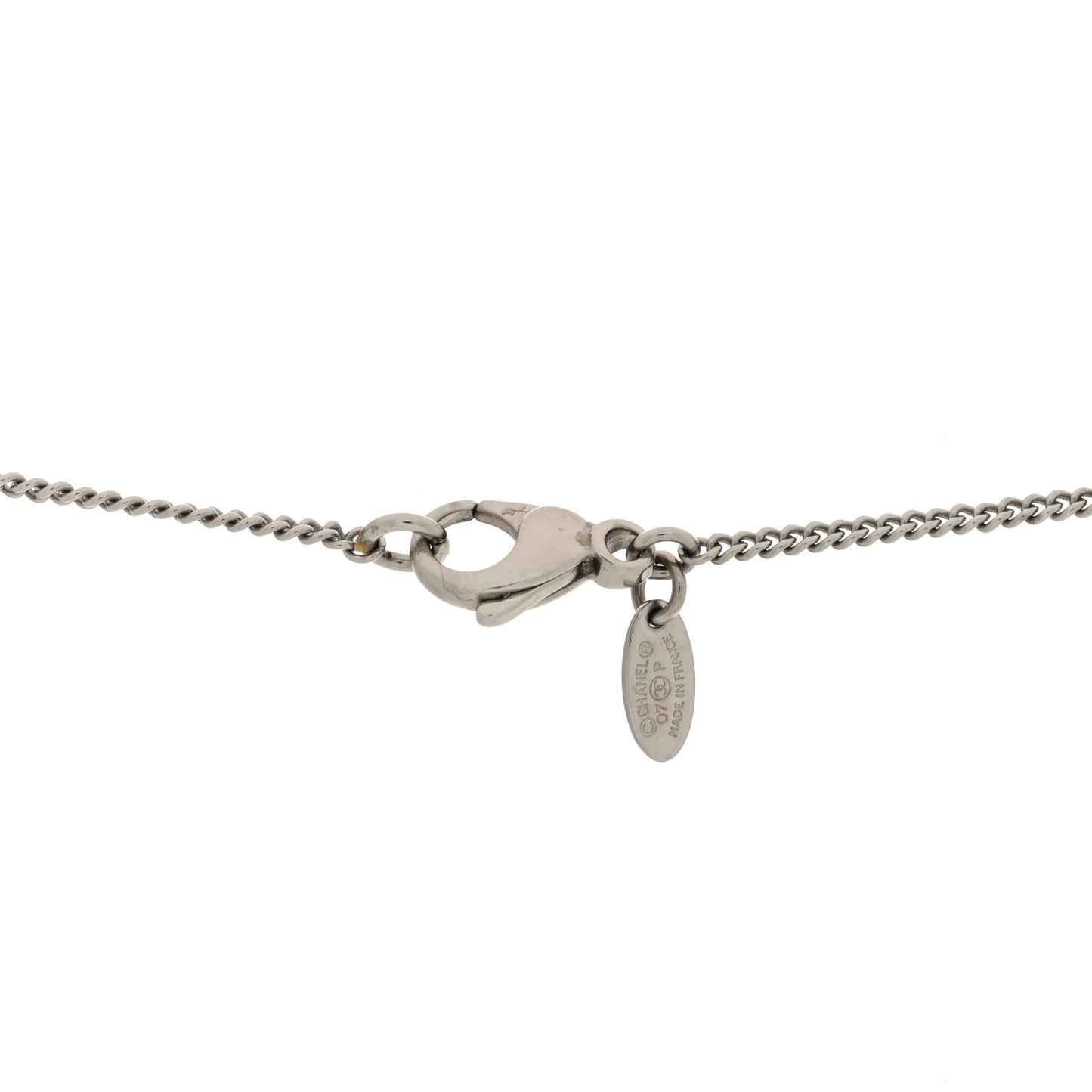 Enamel CC Camelia Necklace Silver Black