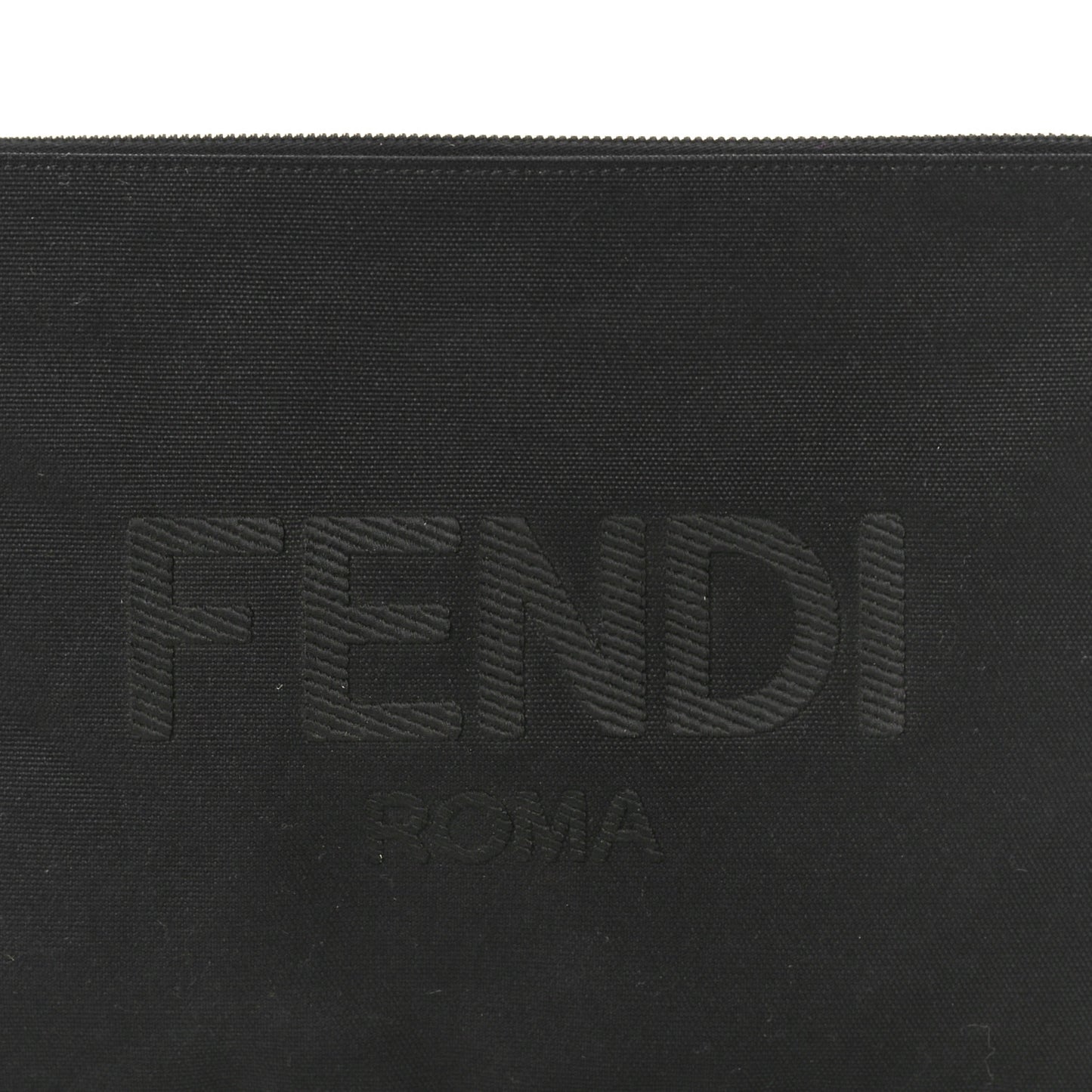Cotton Canvas Vitello Grace Light Logo Pouch Black