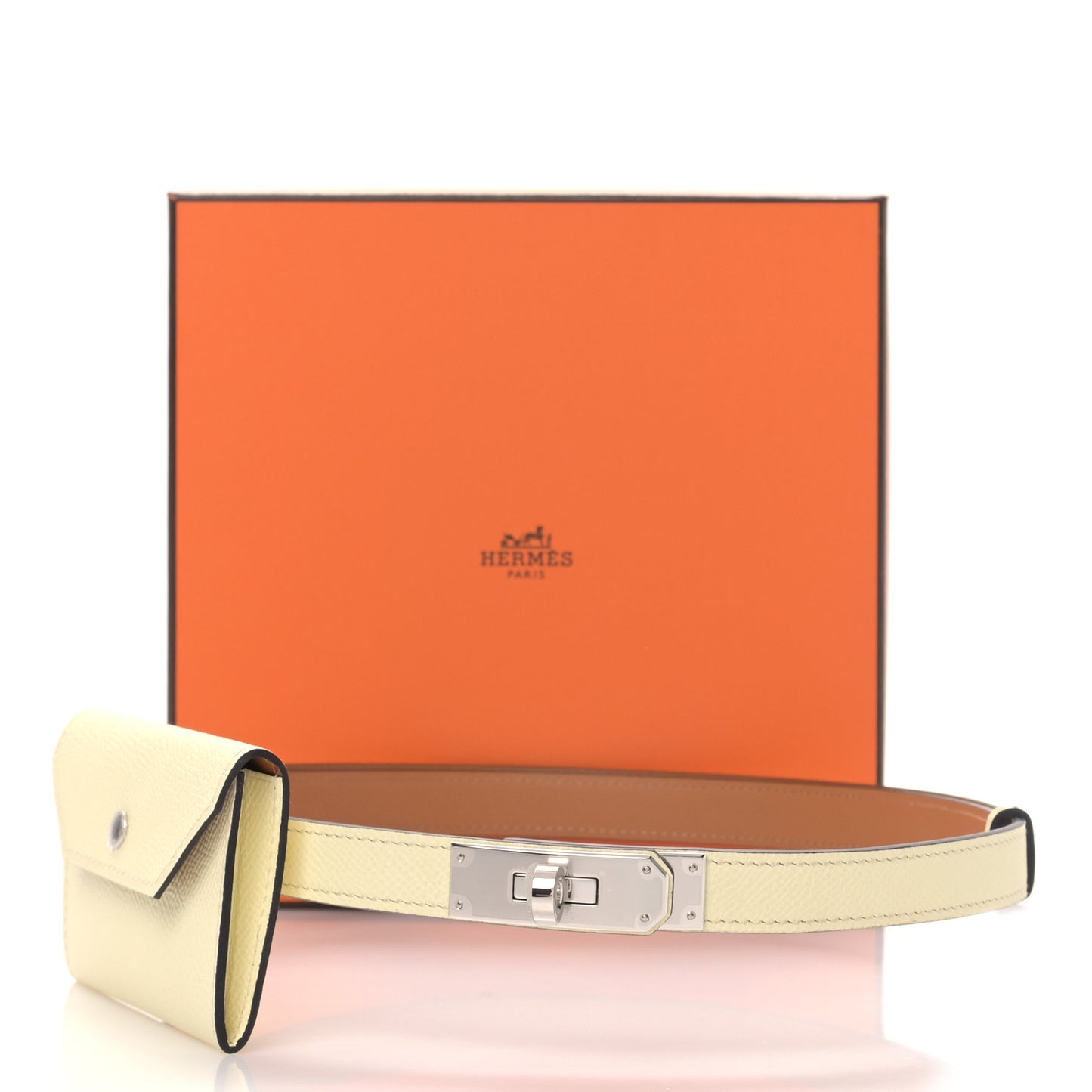 Epsom Kelly Pocket Belt Jaune Milton