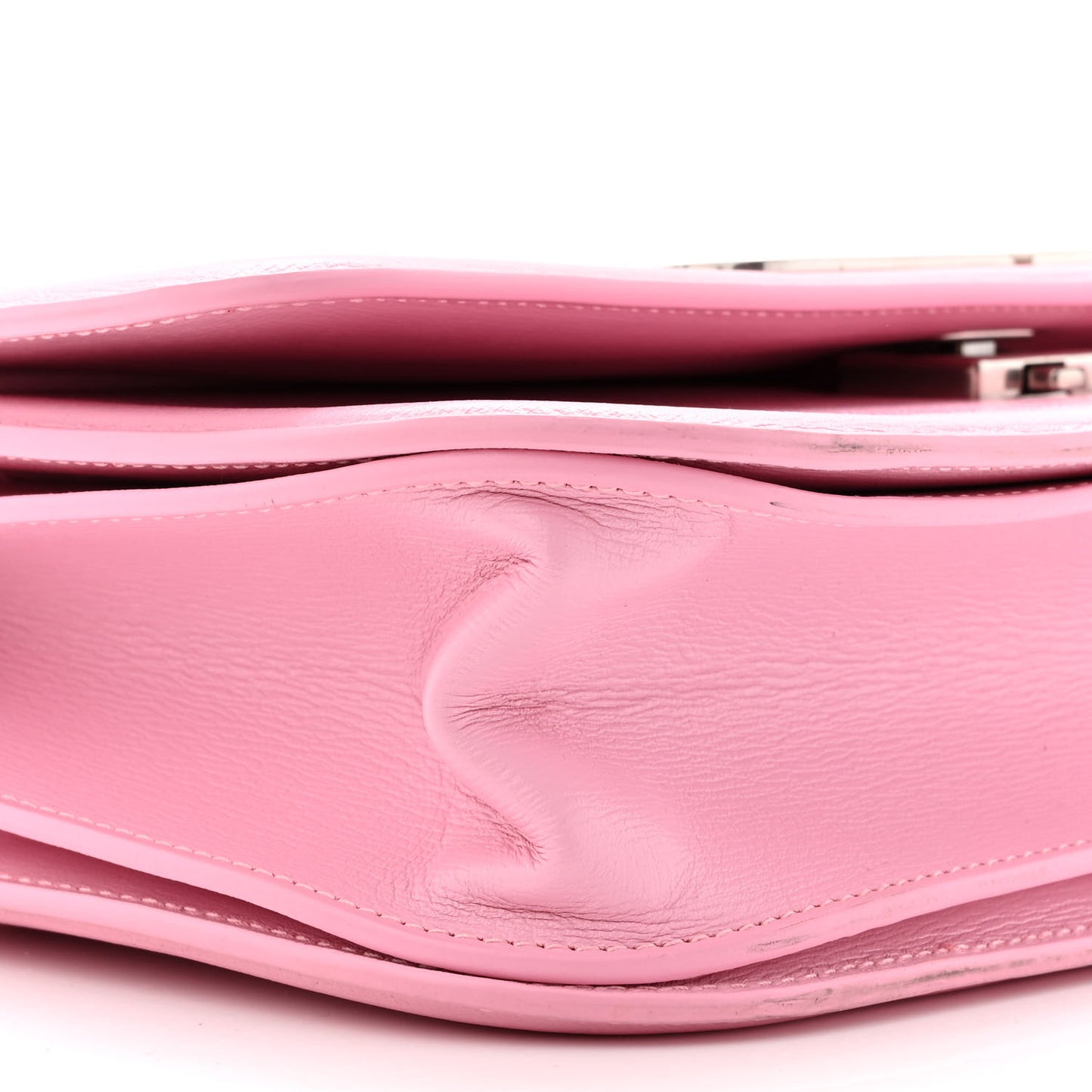 Calfskin Stripe Embossed Medium Gossip Bag Candy Pink