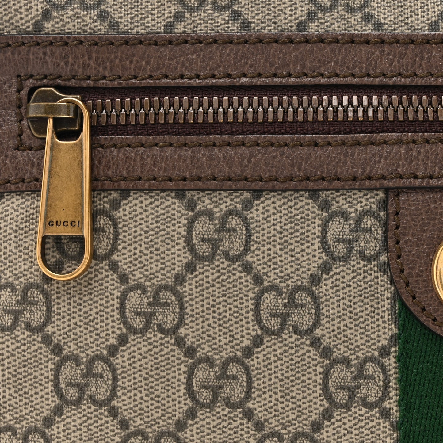 Soft GG Supreme Monogram Medium Ophidia Belt Bag Dark Brown