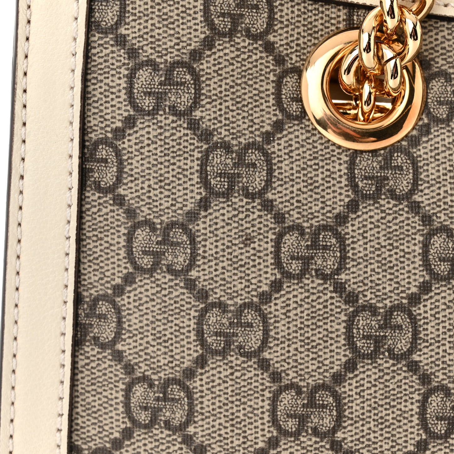 GG Supreme Monogram Medium Padlock Tote White