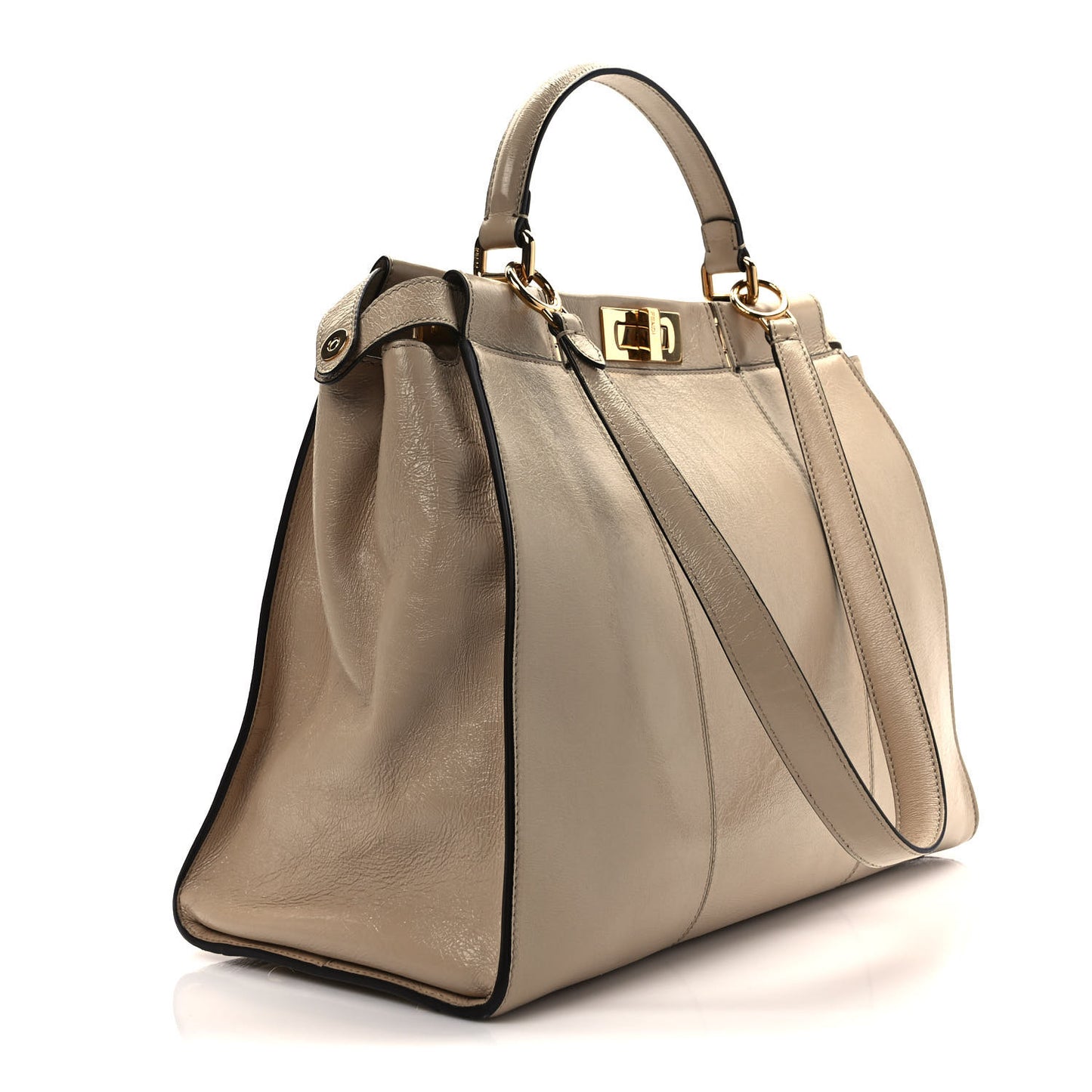 Agnello Old Shine Large Peekaboo Iconic Satchel Amido