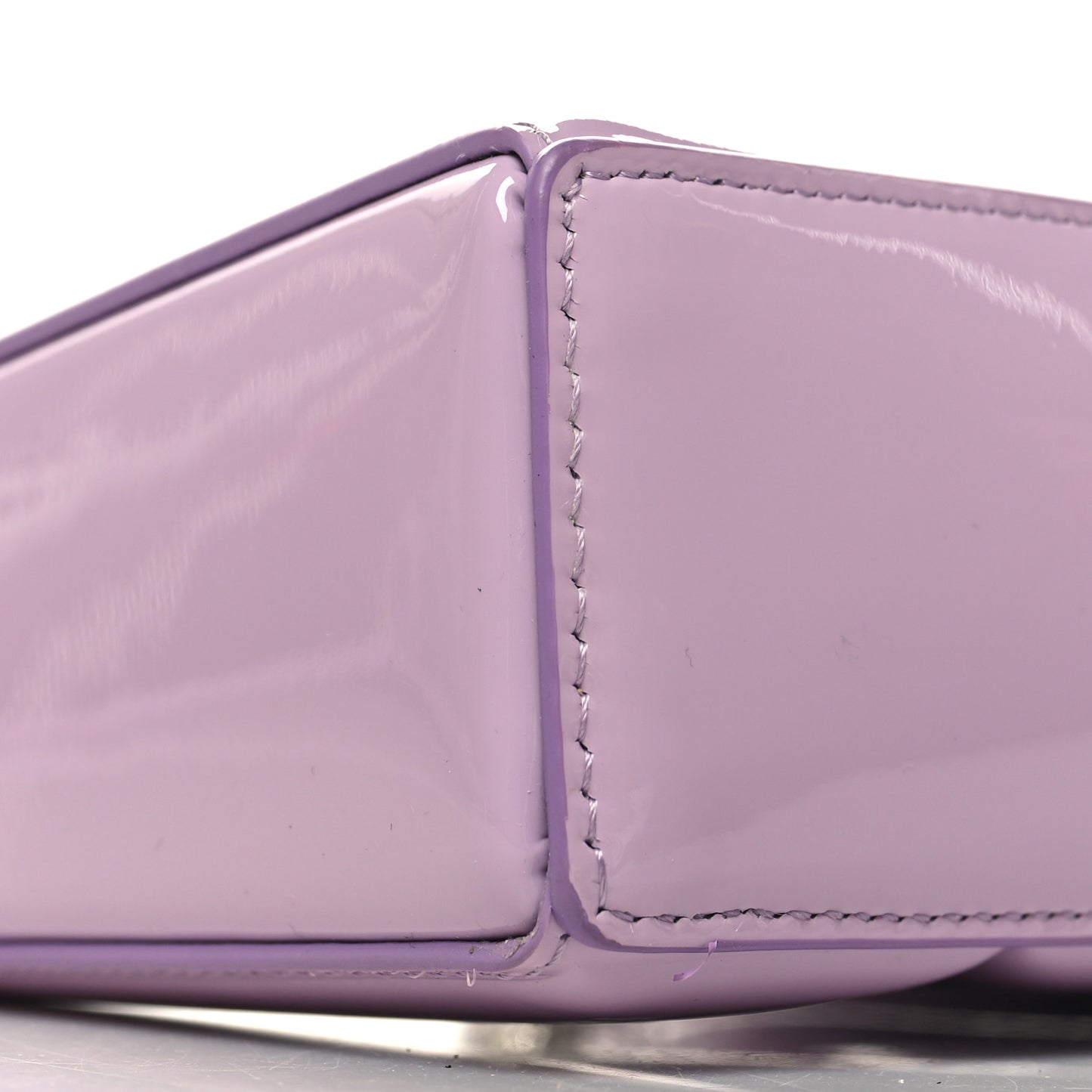 Patent Padded Small Cut Out Shoulder Bag Lilac