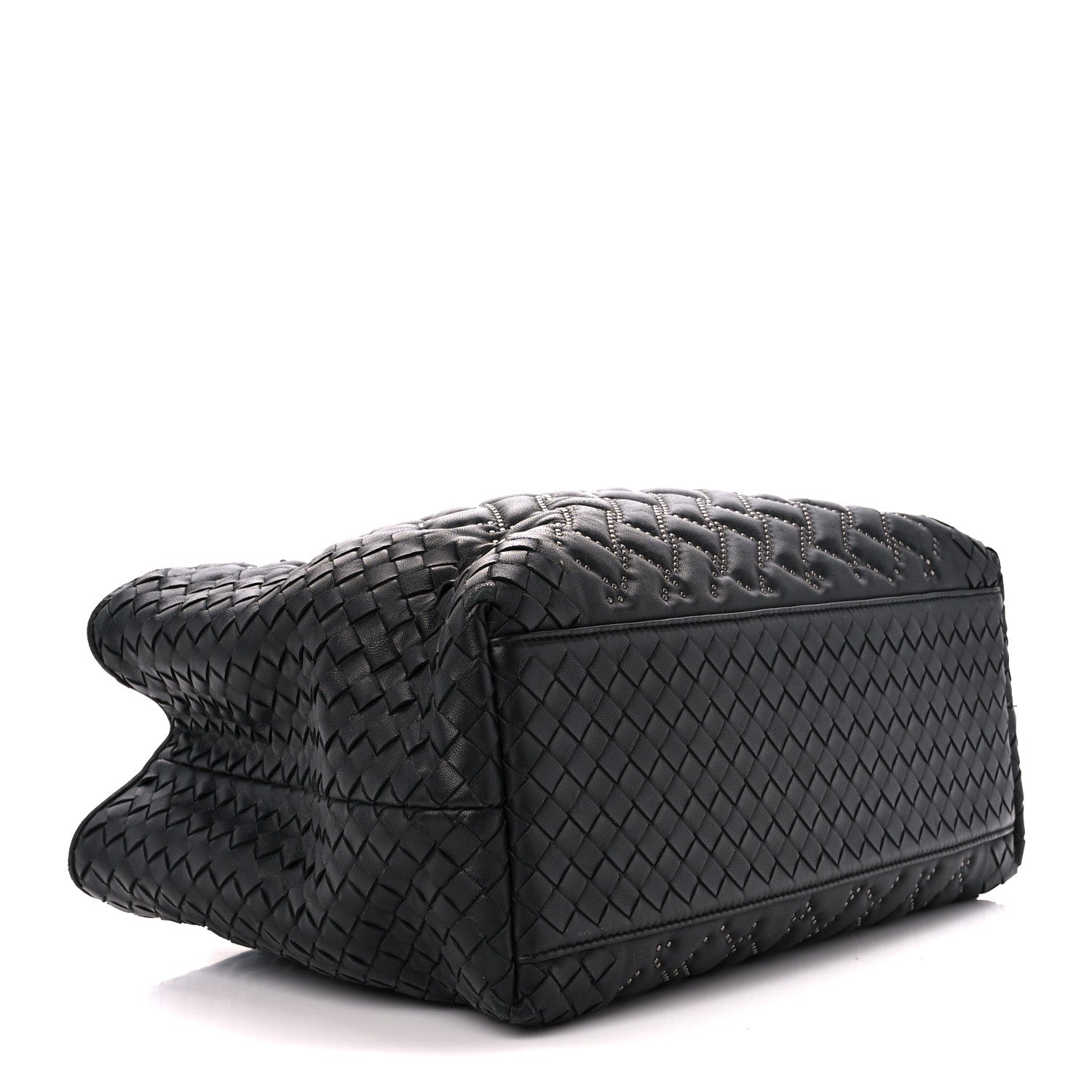 Bottega Veneta Nappa Intrecciato Pied-De-Poule Microstuds Tote Black 4 of 13