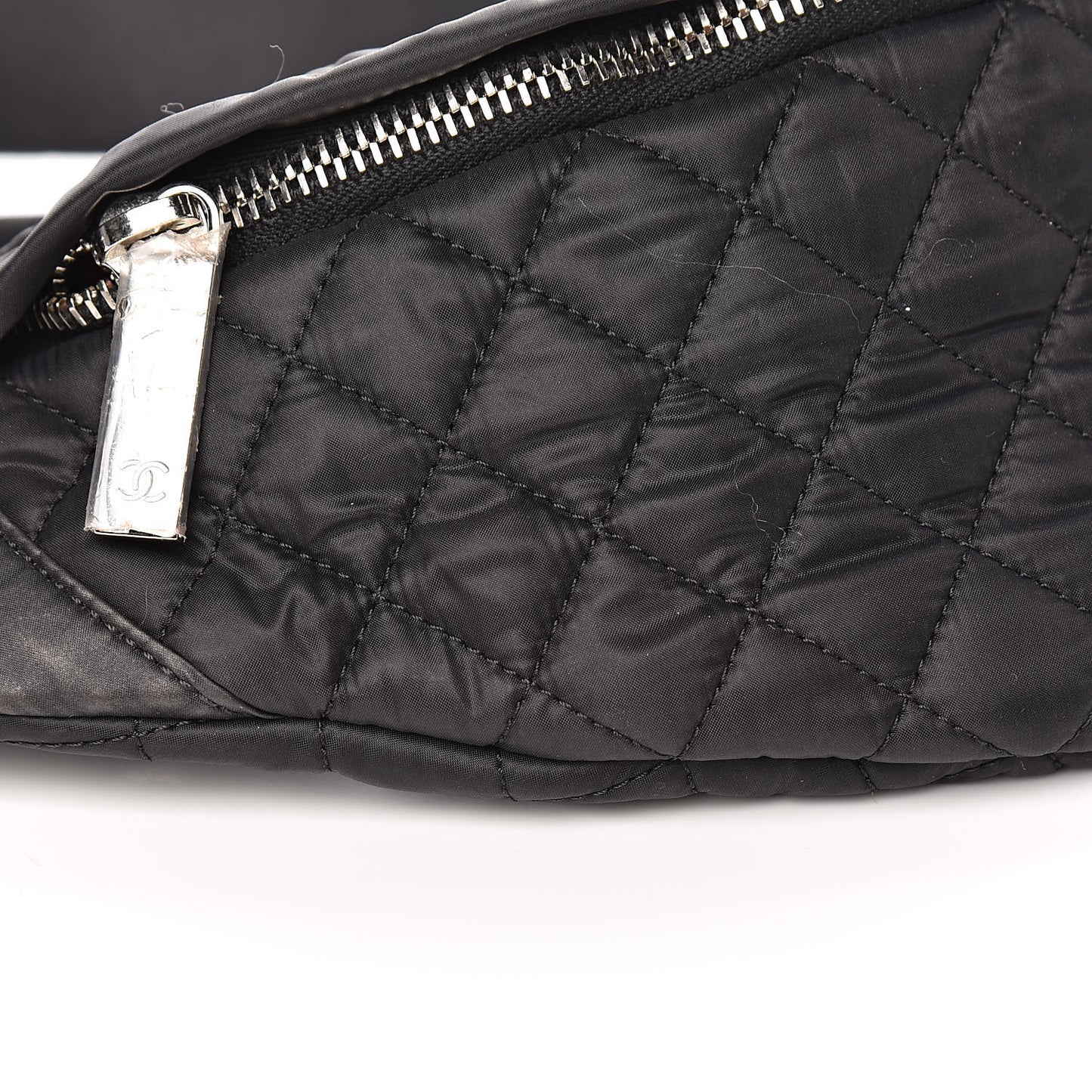 Nylon Quilted Waist Bag Black