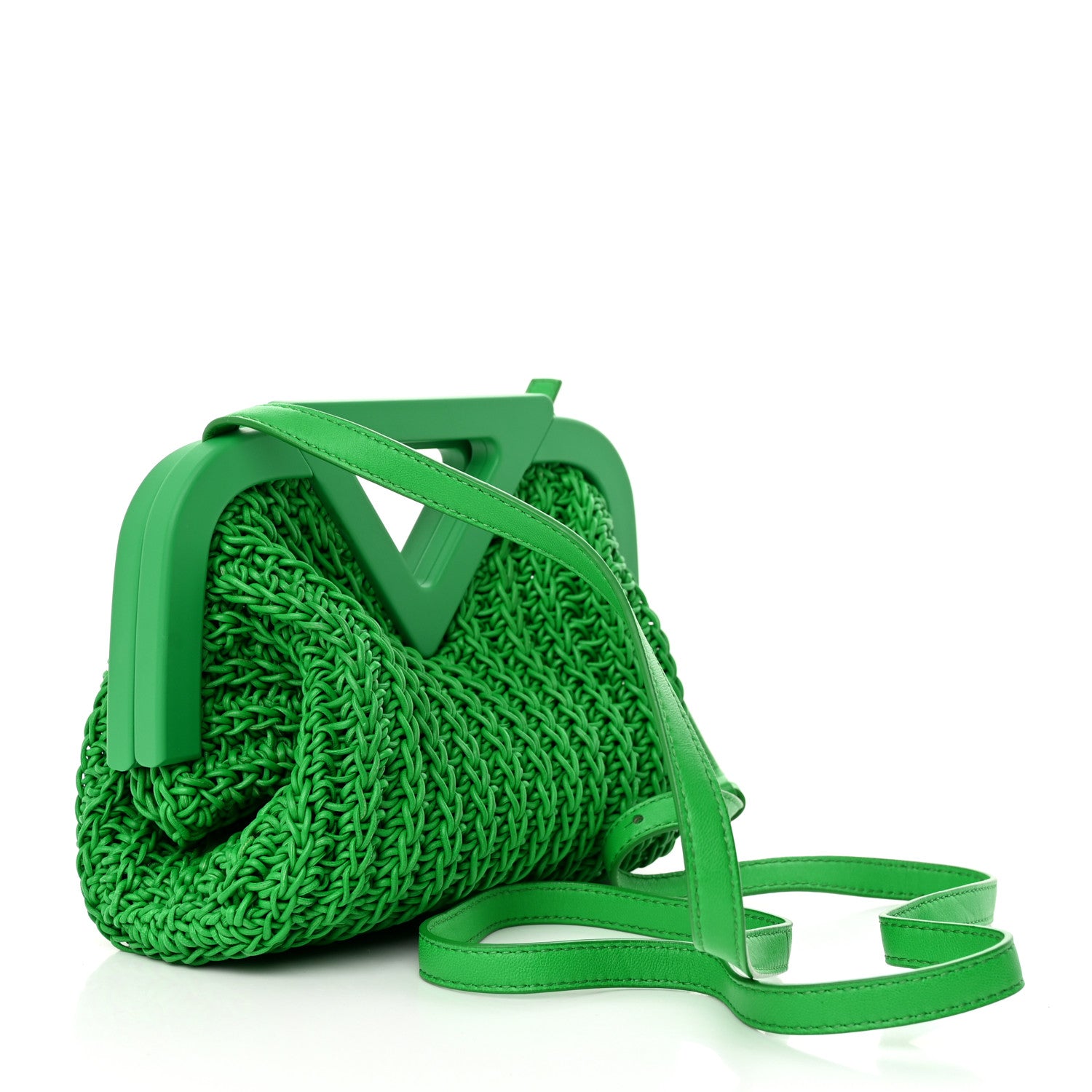 Bottega Veneta Calfskin Crochet Small The Point Triangle Bag Parakeet 3 of 10