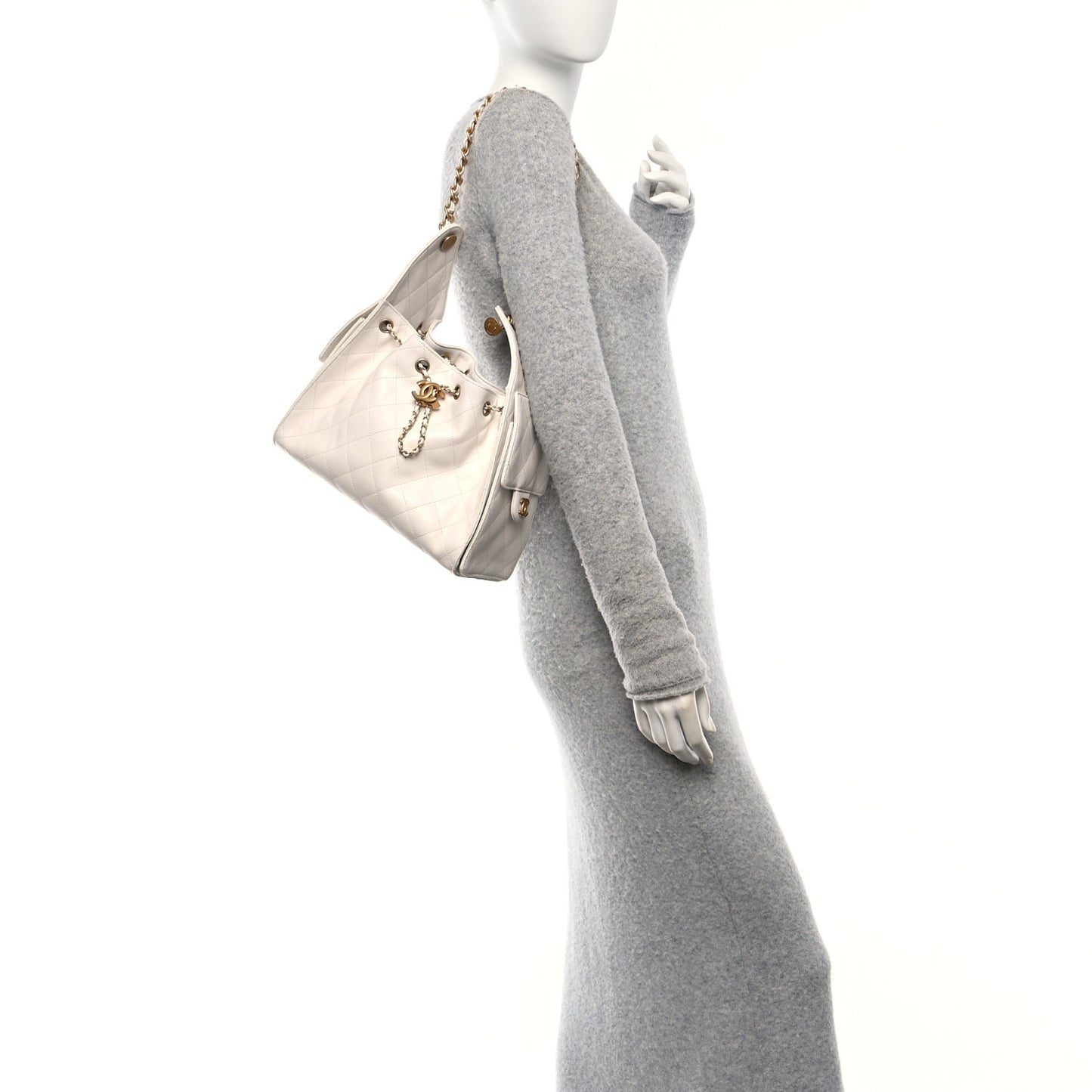 Caviar Quilted Small Chanel 25 Handbag White