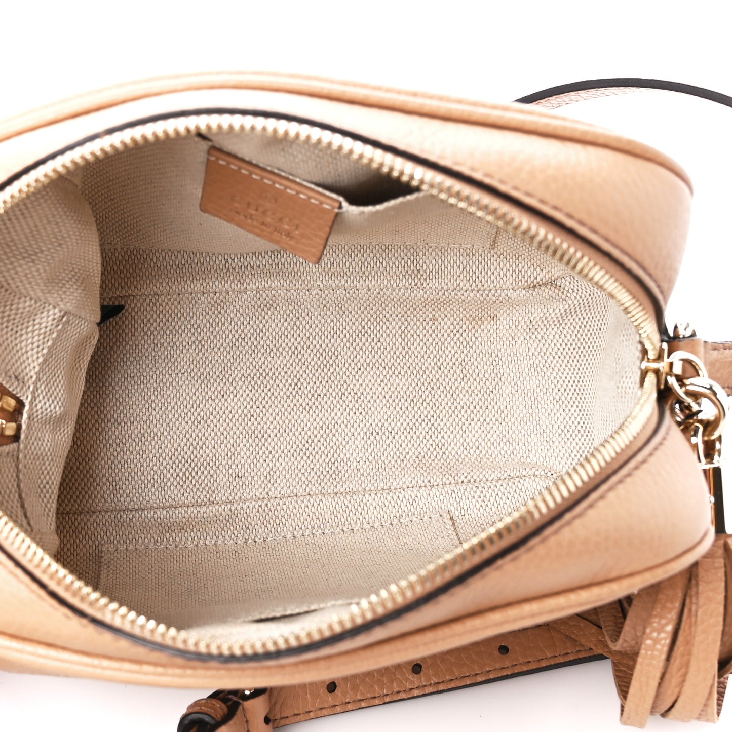 Pebbled Calfskin Small Soho Disco Bag Camelia