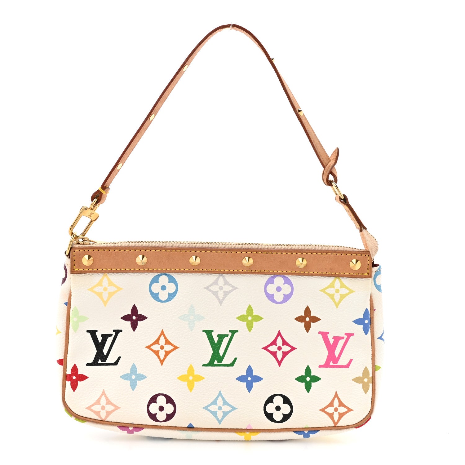 Louis Vuitton Monogram Multicolor Pochette Accessories White