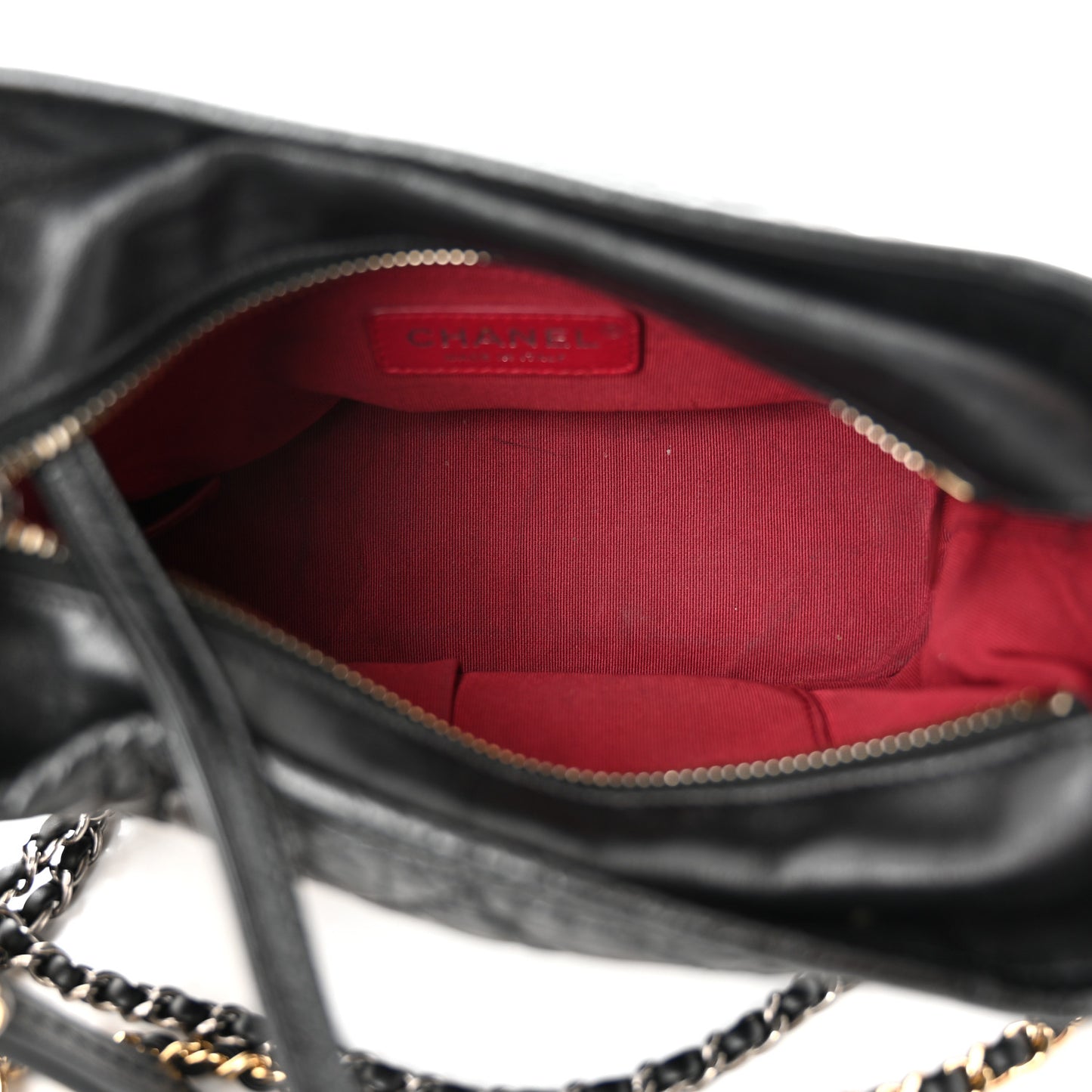 Aged Calfskin Quilted Small Gabrielle Hobo Black
