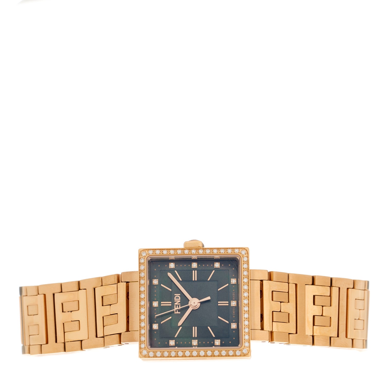 Fendi Stainless Steel Diamond Bezel Black Mother of Pearl 23mm Fendi Forever Quartz Watch 2 of 5