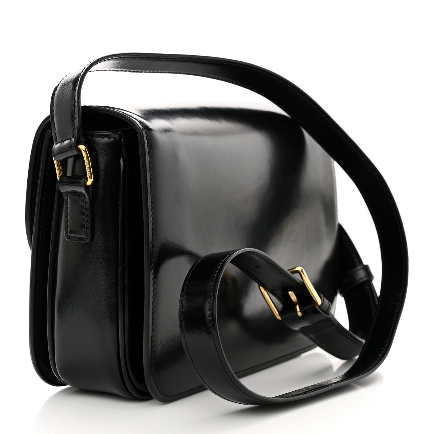 Shiny Calfskin Medium Triomphe Black