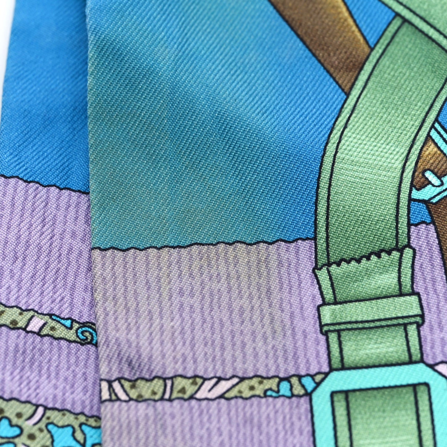 Silk Grand Manege Fleuri Twilly Cobalt Turquoise Jaune Vif