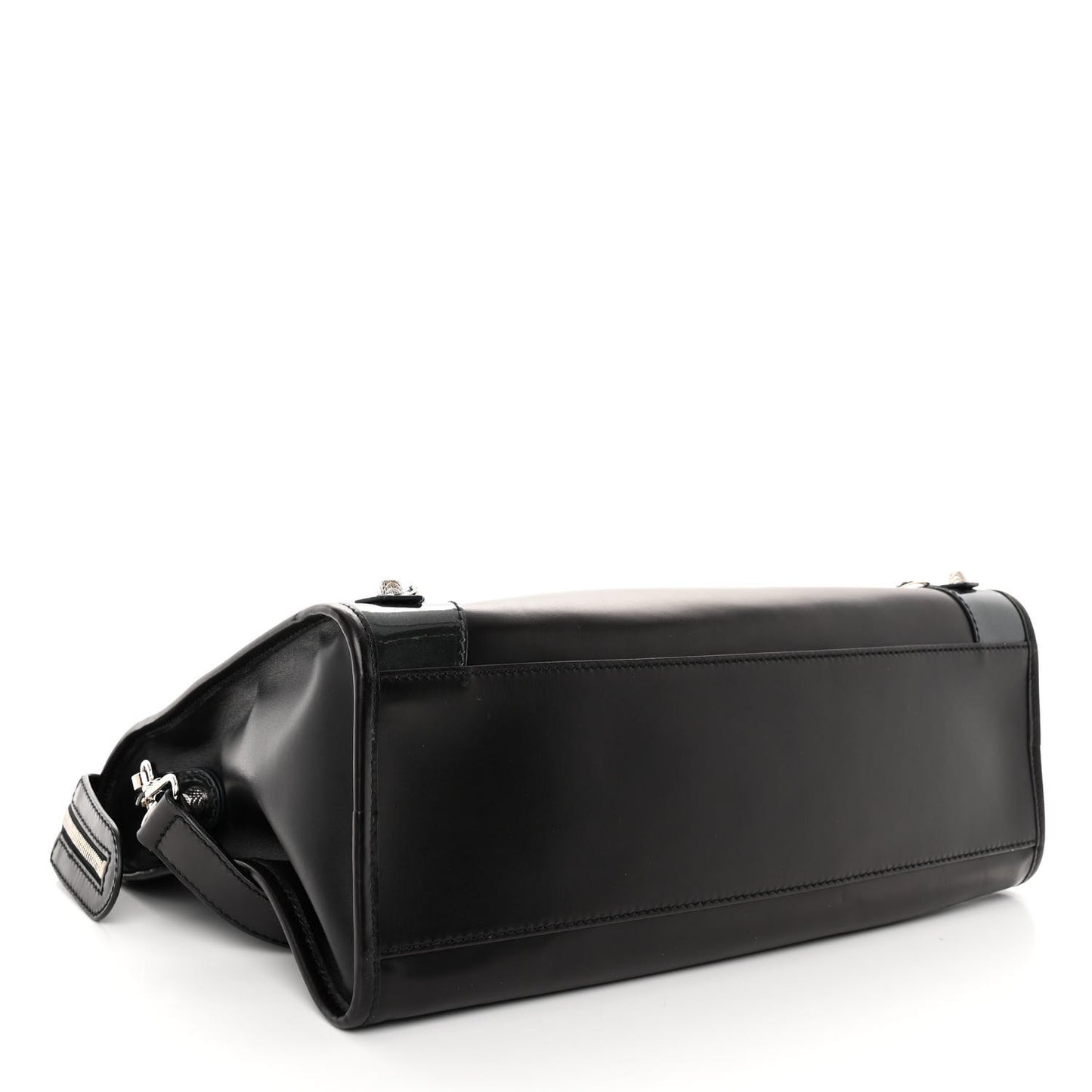 Smooth Calfskin Metallic Patent Giant 12 Silver Hardware City Black Gris