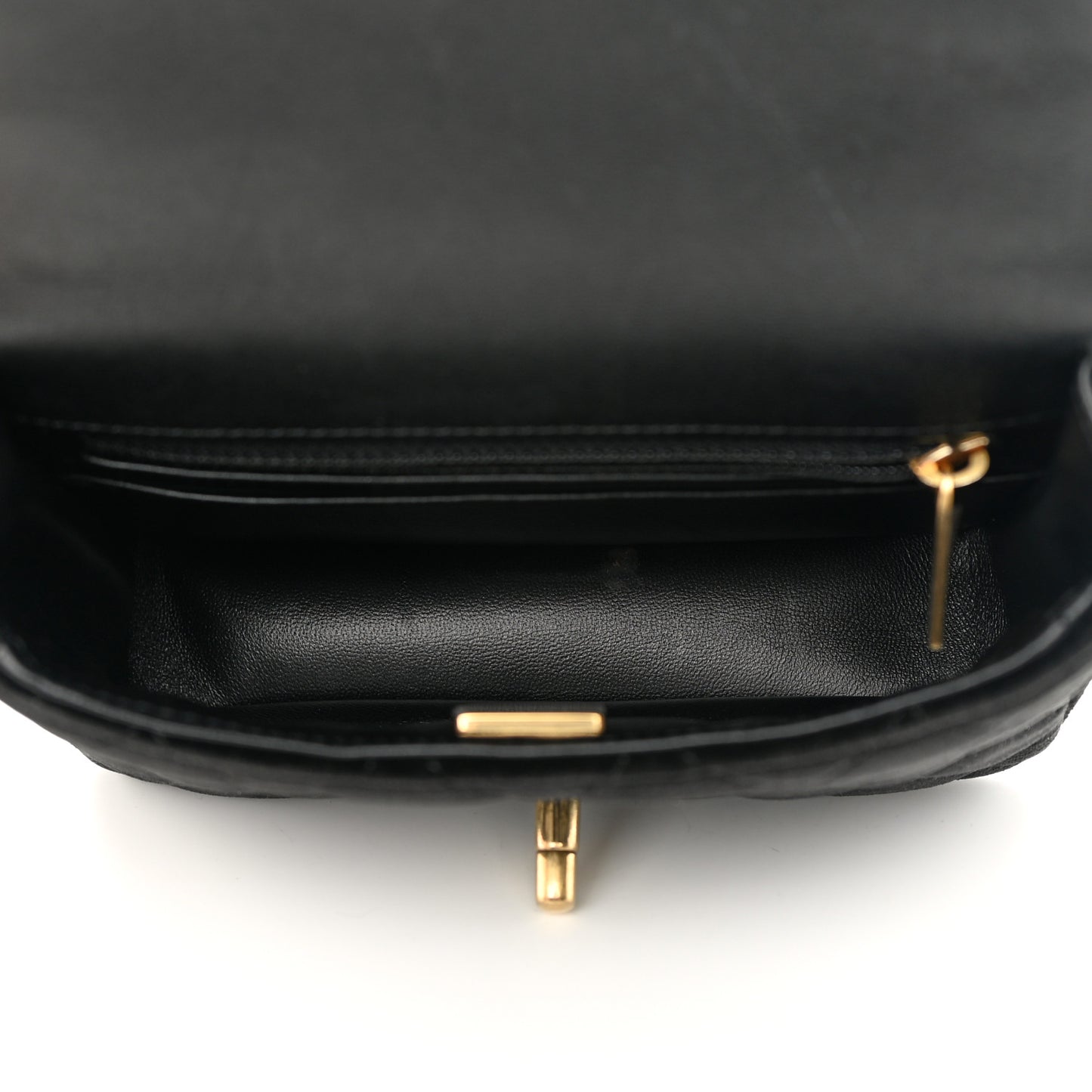 Velvet Enamel Mini Flap Black