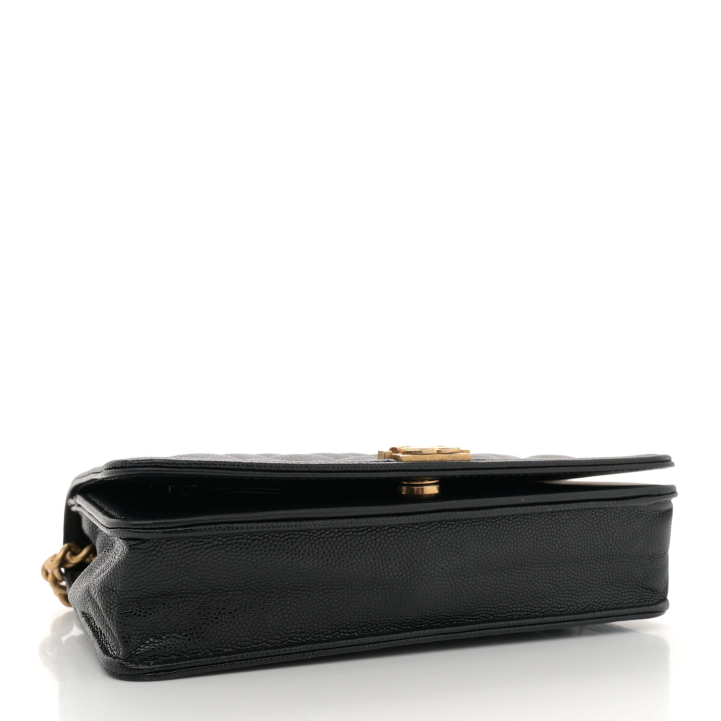 Caviar Quilted Boy Wallet On Chain WOC Black