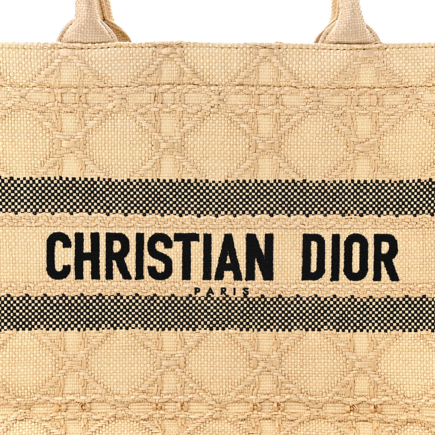 Raffia Cannage Medium Book Tote Natural