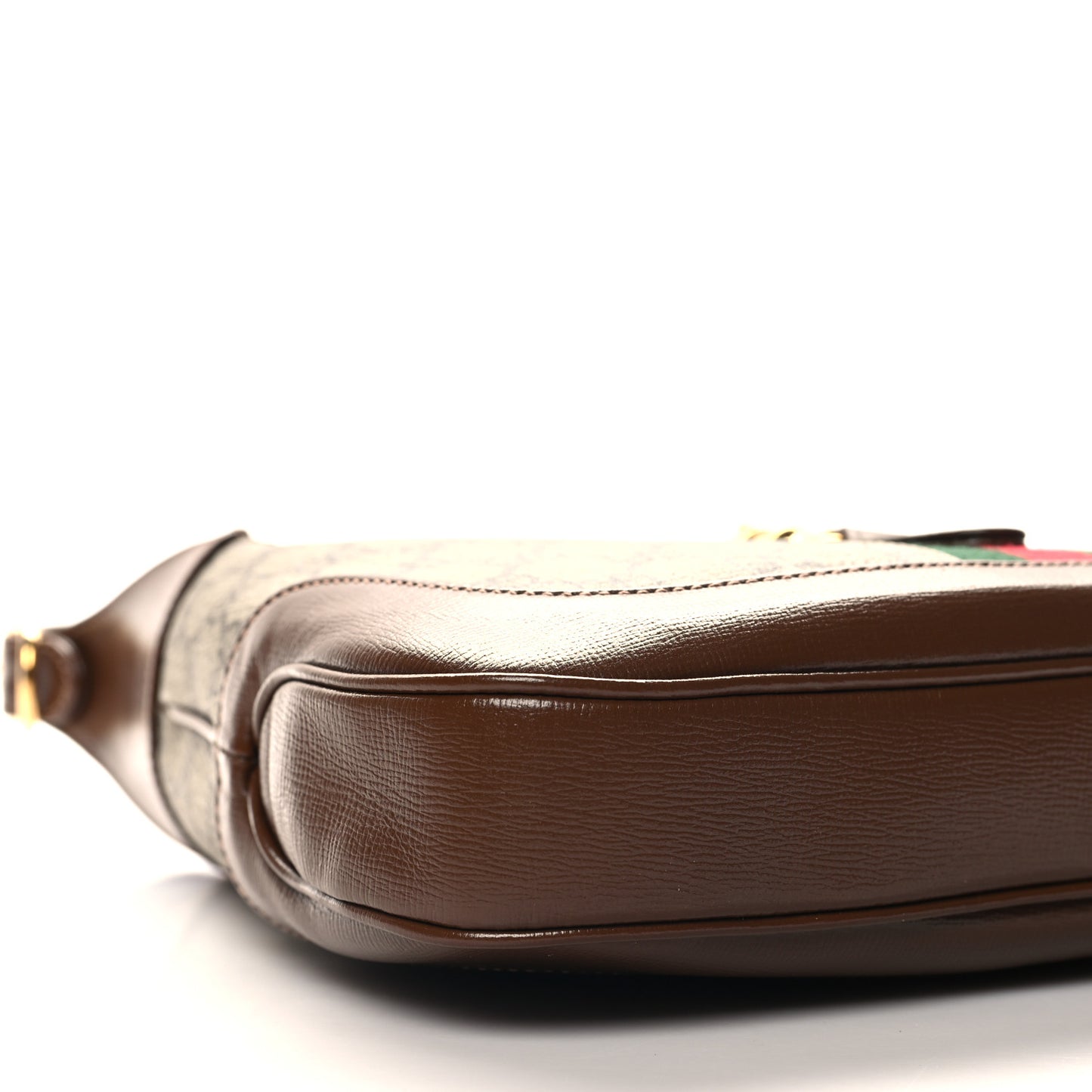 GG Supreme Monogram Azalea Calfskin Web Small Jackie 1961 Hobo Beige Ebony Brown Sugar