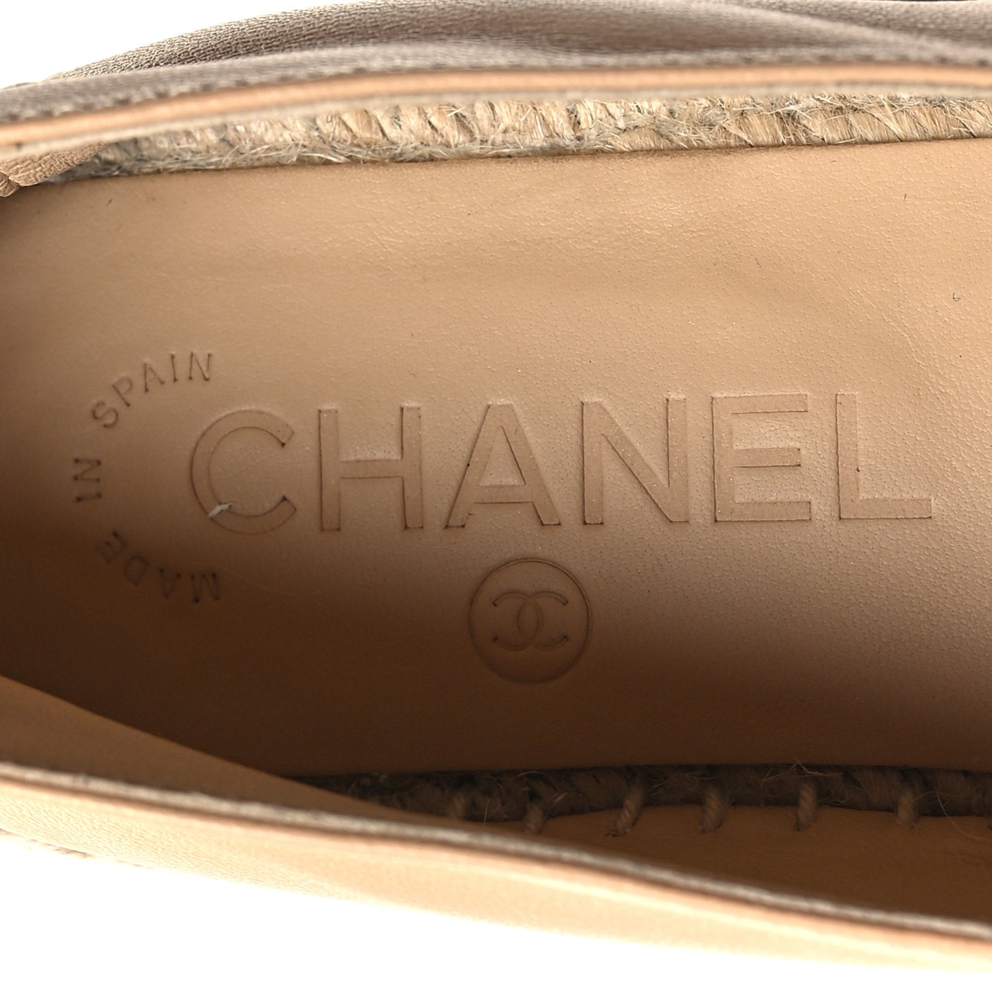 Lambskin CC Espadrilles 35 Beige Black