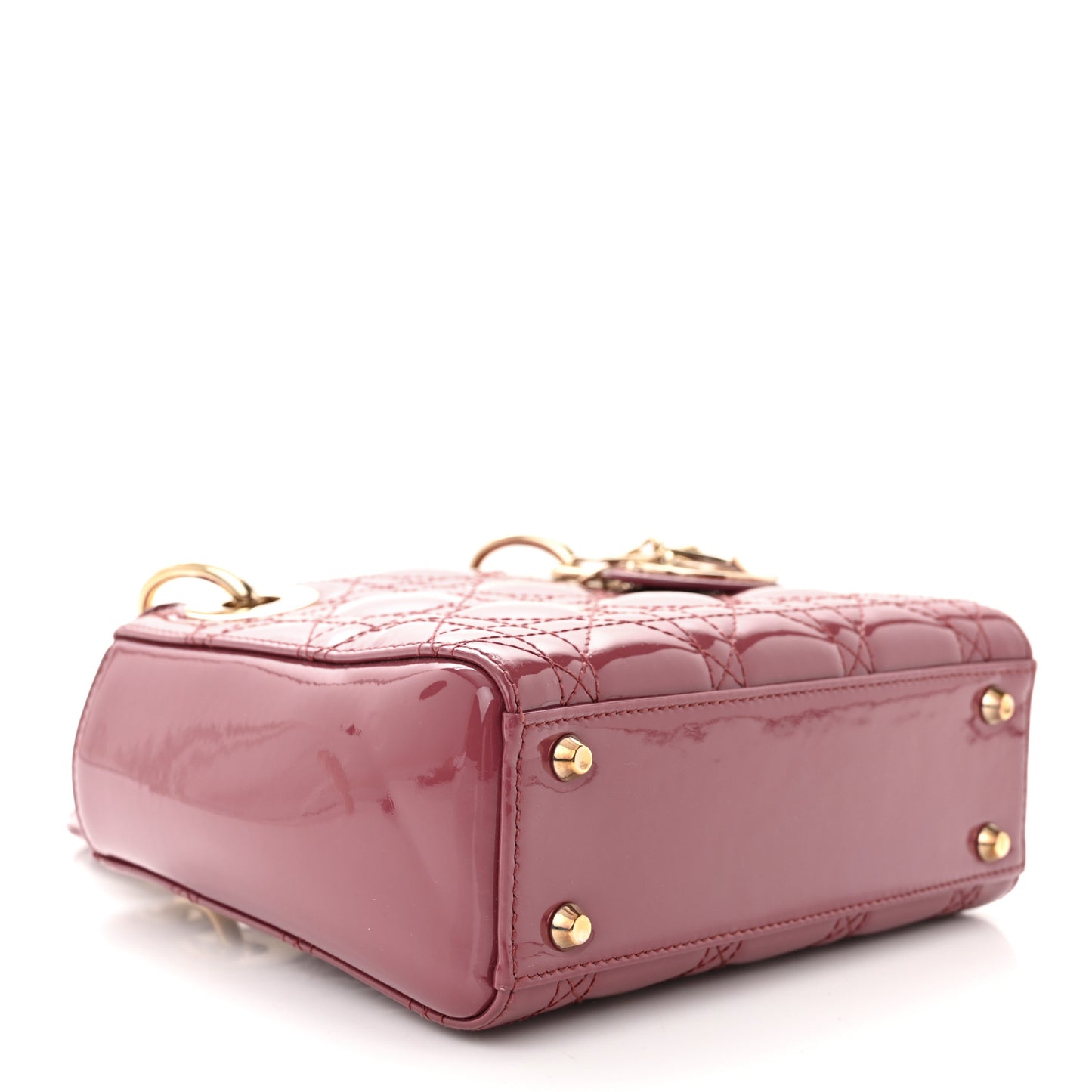 Patent Cannage Mini Lady Dior Dark Pink